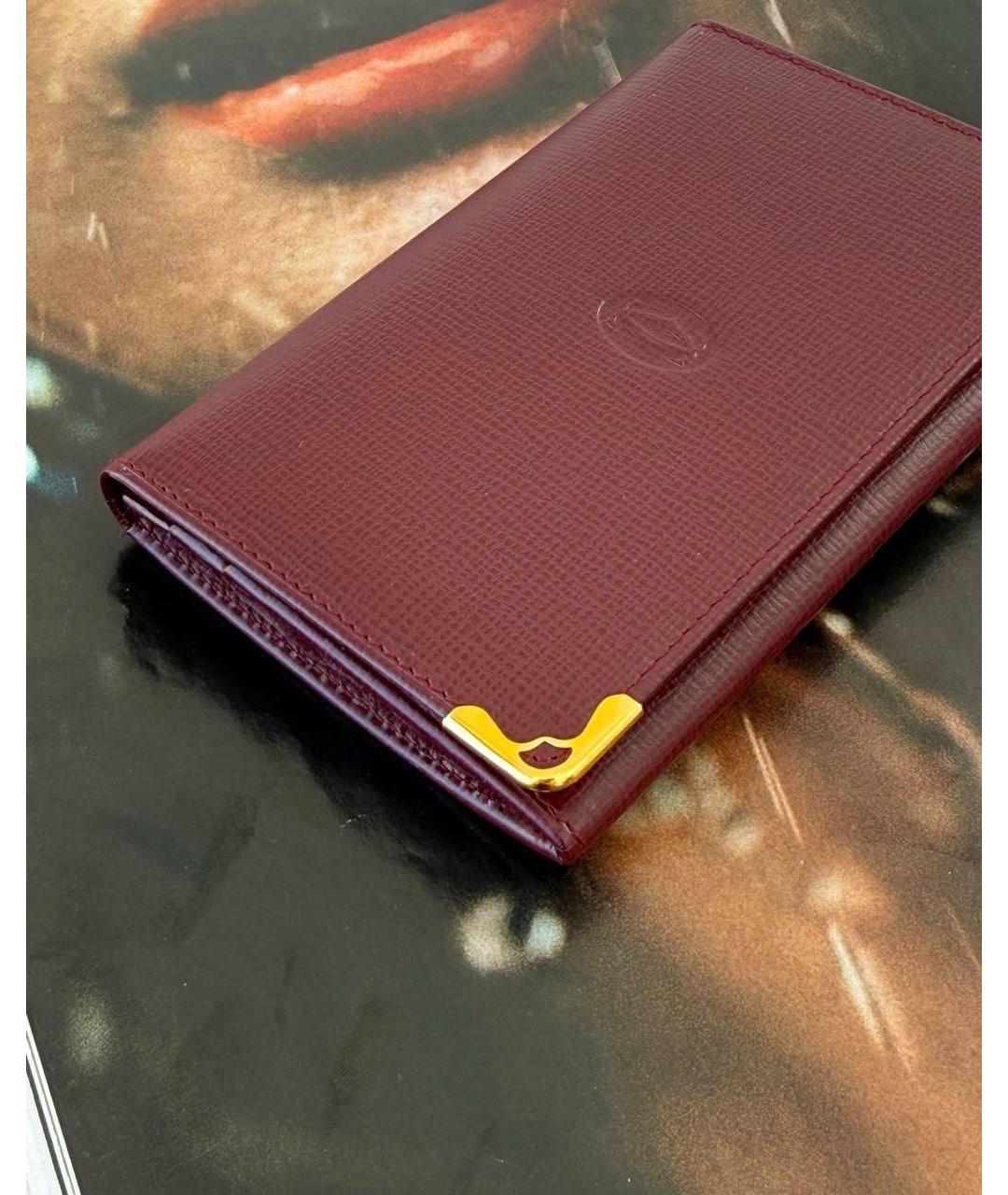 CARTIER Бордовый кожаный кардхолдер, фото 2