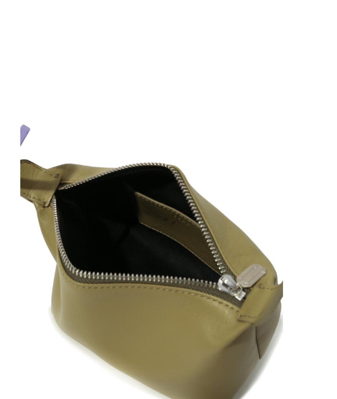 EERA Хаки кожаная сумка с короткими ручками, фото 4