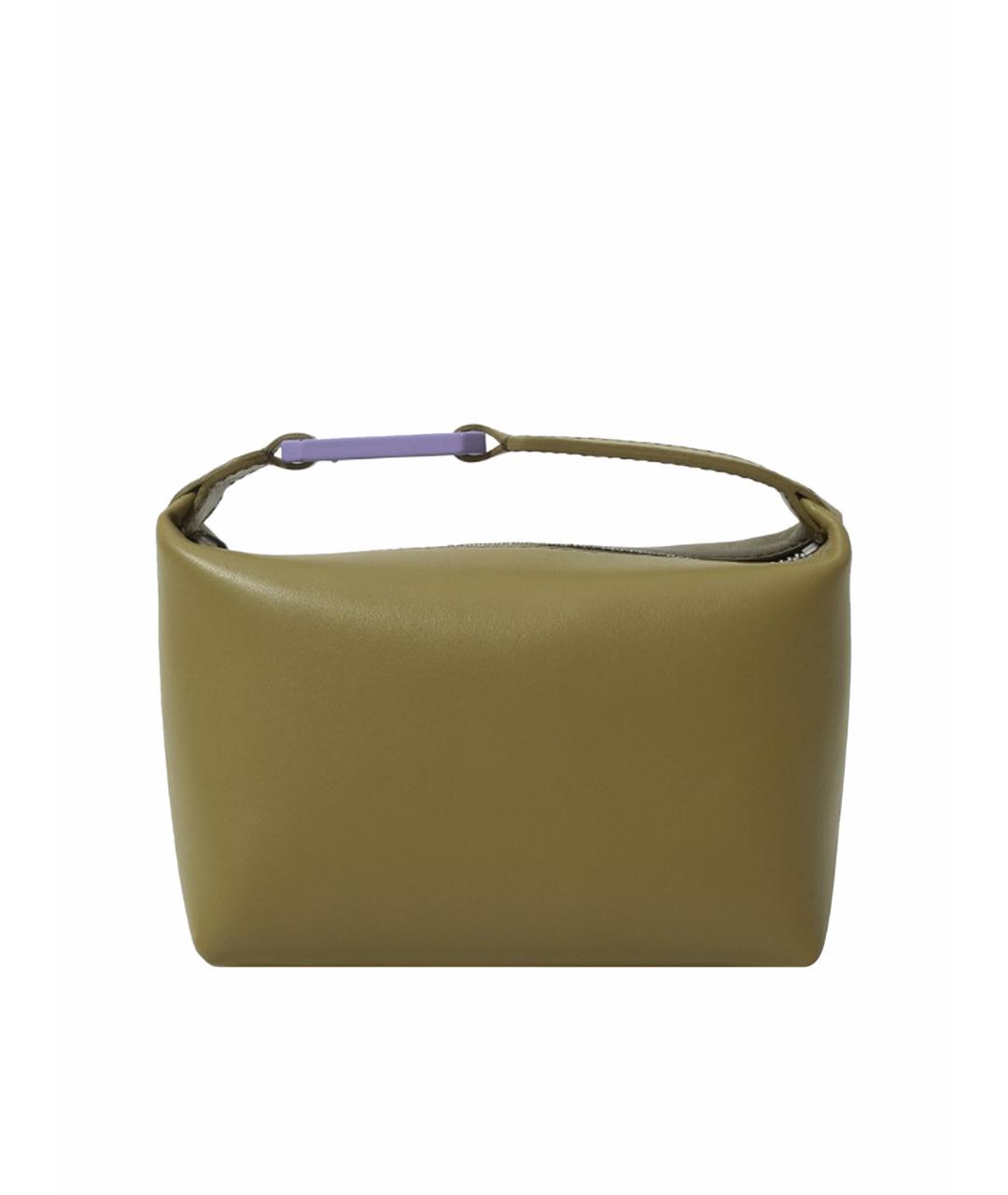 EERA Хаки кожаная сумка с короткими ручками, фото 1