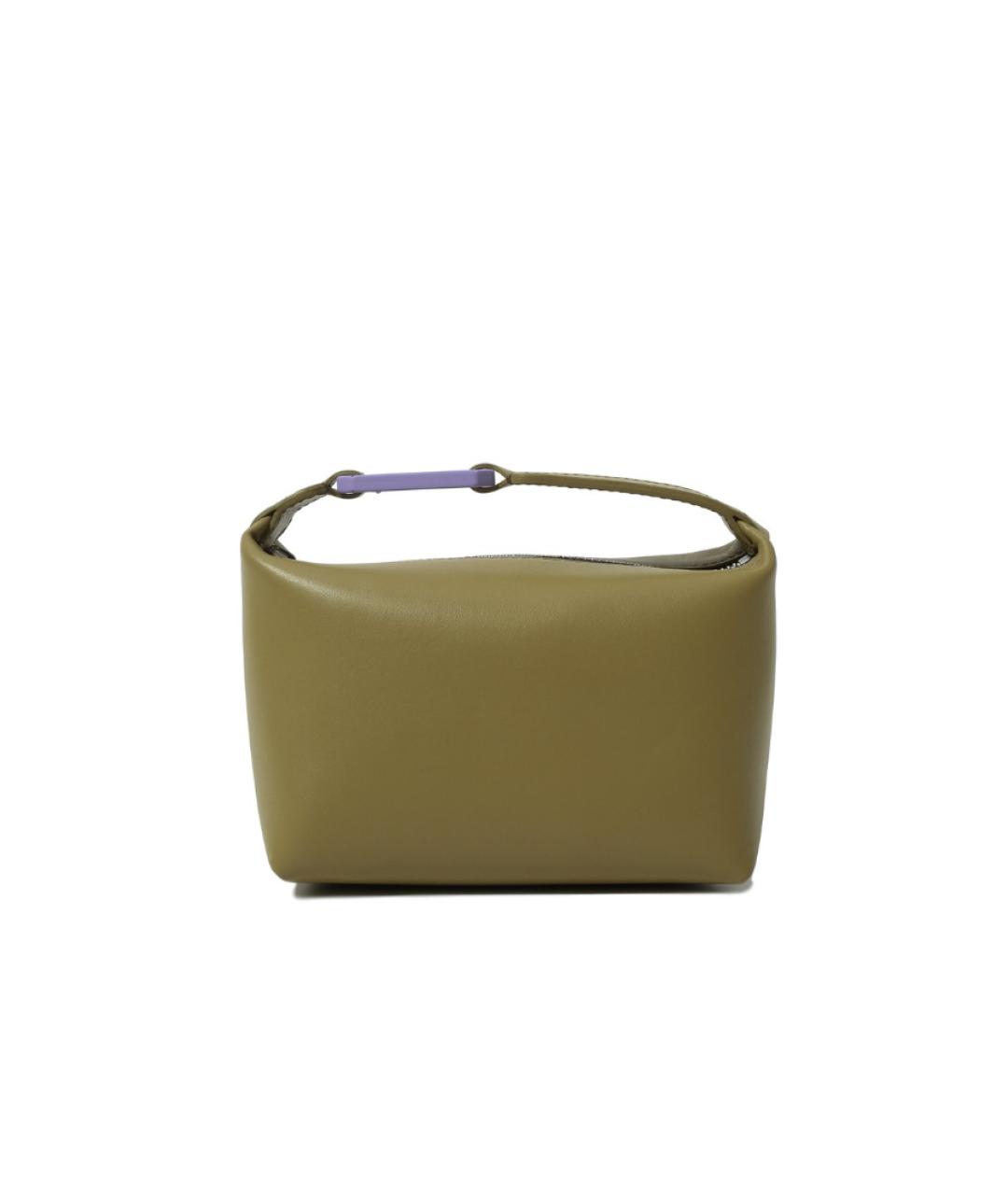 EERA Хаки кожаная сумка с короткими ручками, фото 5