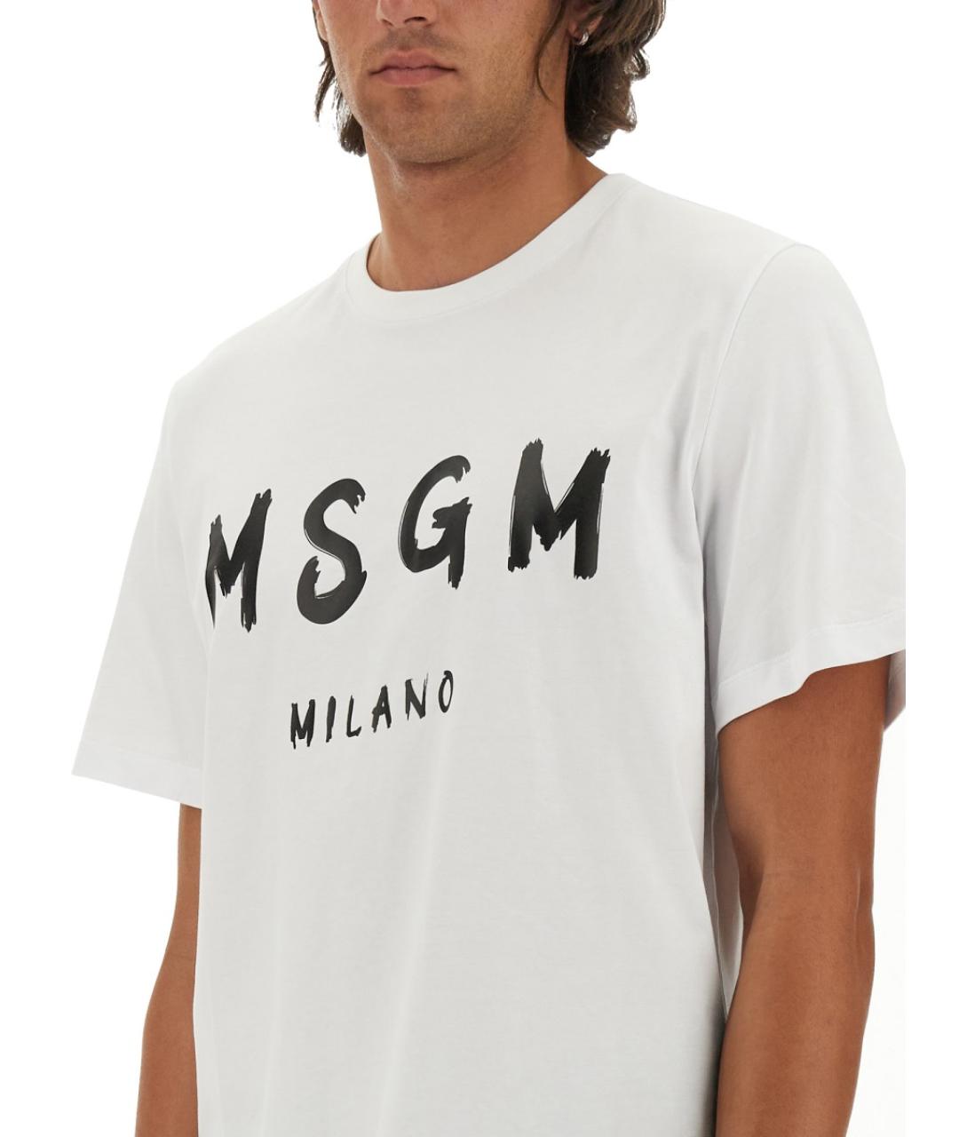 MSGM Белая хлопковая футболка, фото 8