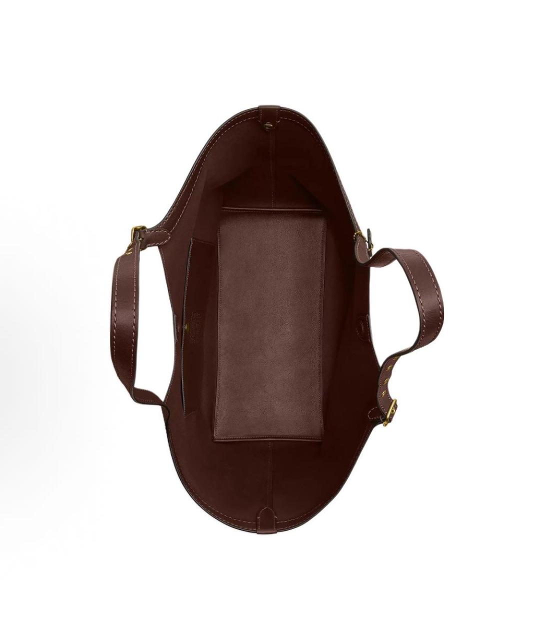 COACH Коричневая кожаная сумка тоут, фото 4