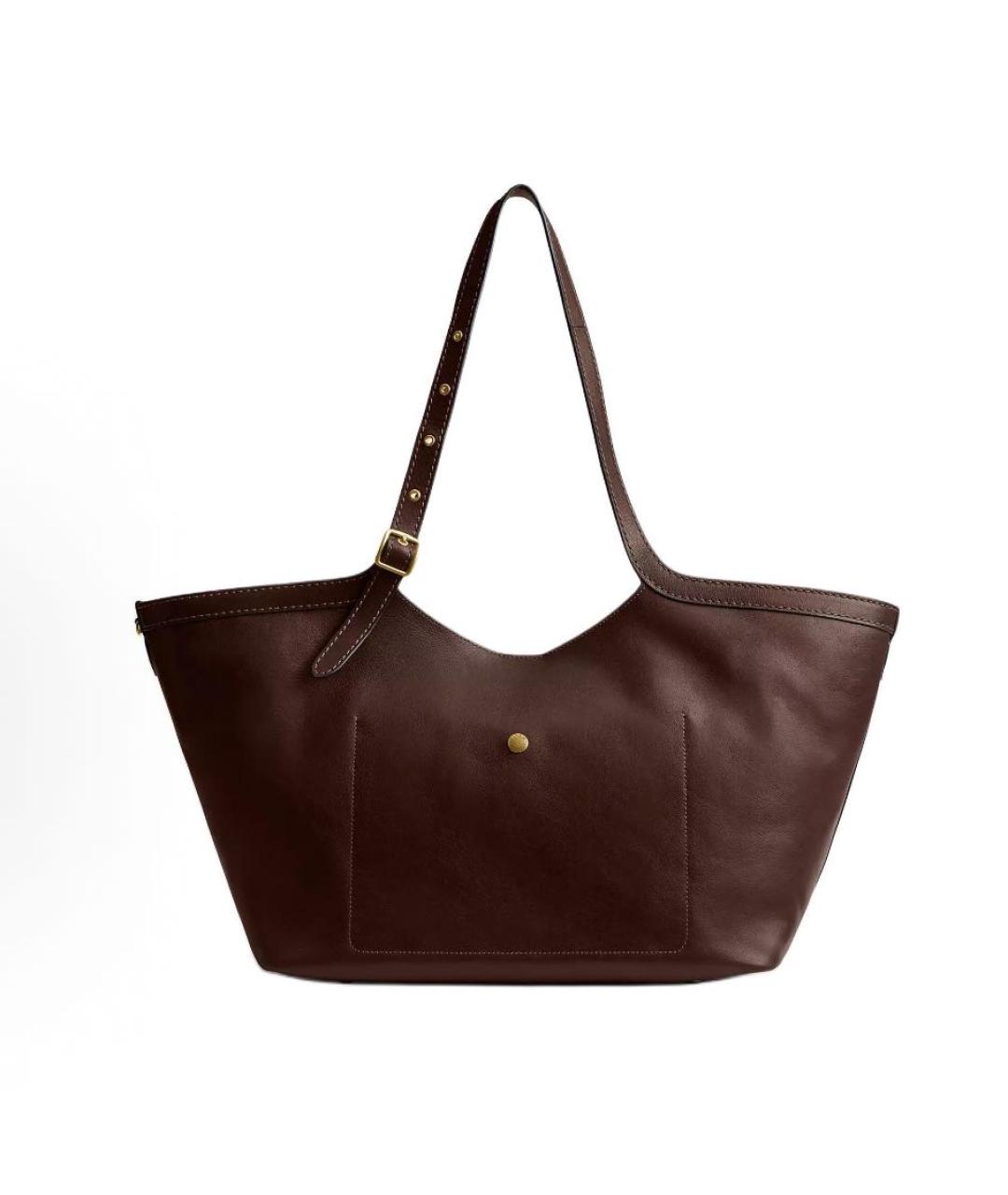 COACH Коричневая кожаная сумка тоут, фото 3