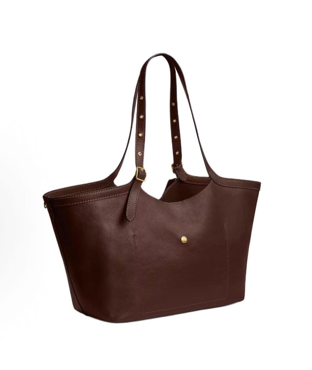 COACH Коричневая кожаная сумка тоут, фото 2