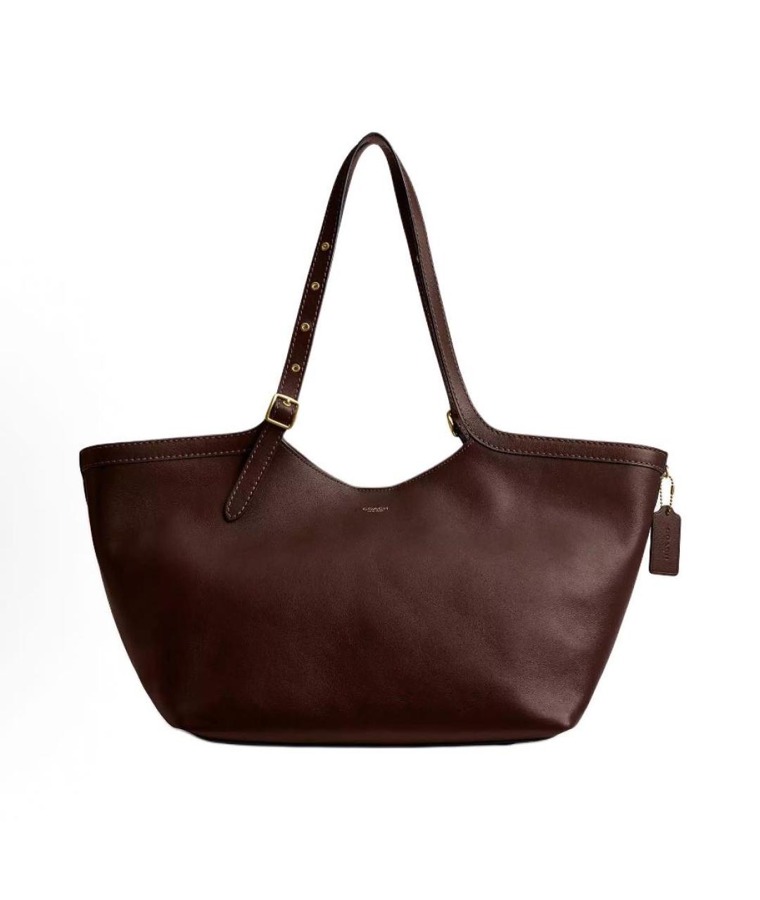 COACH Коричневая кожаная сумка тоут, фото 9