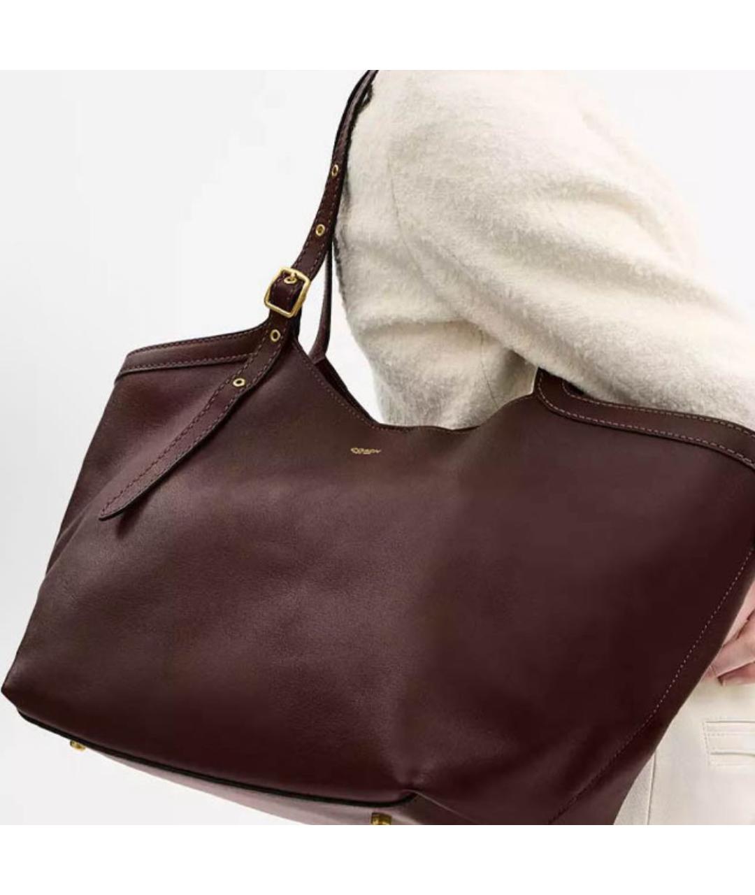 COACH Коричневая кожаная сумка тоут, фото 5