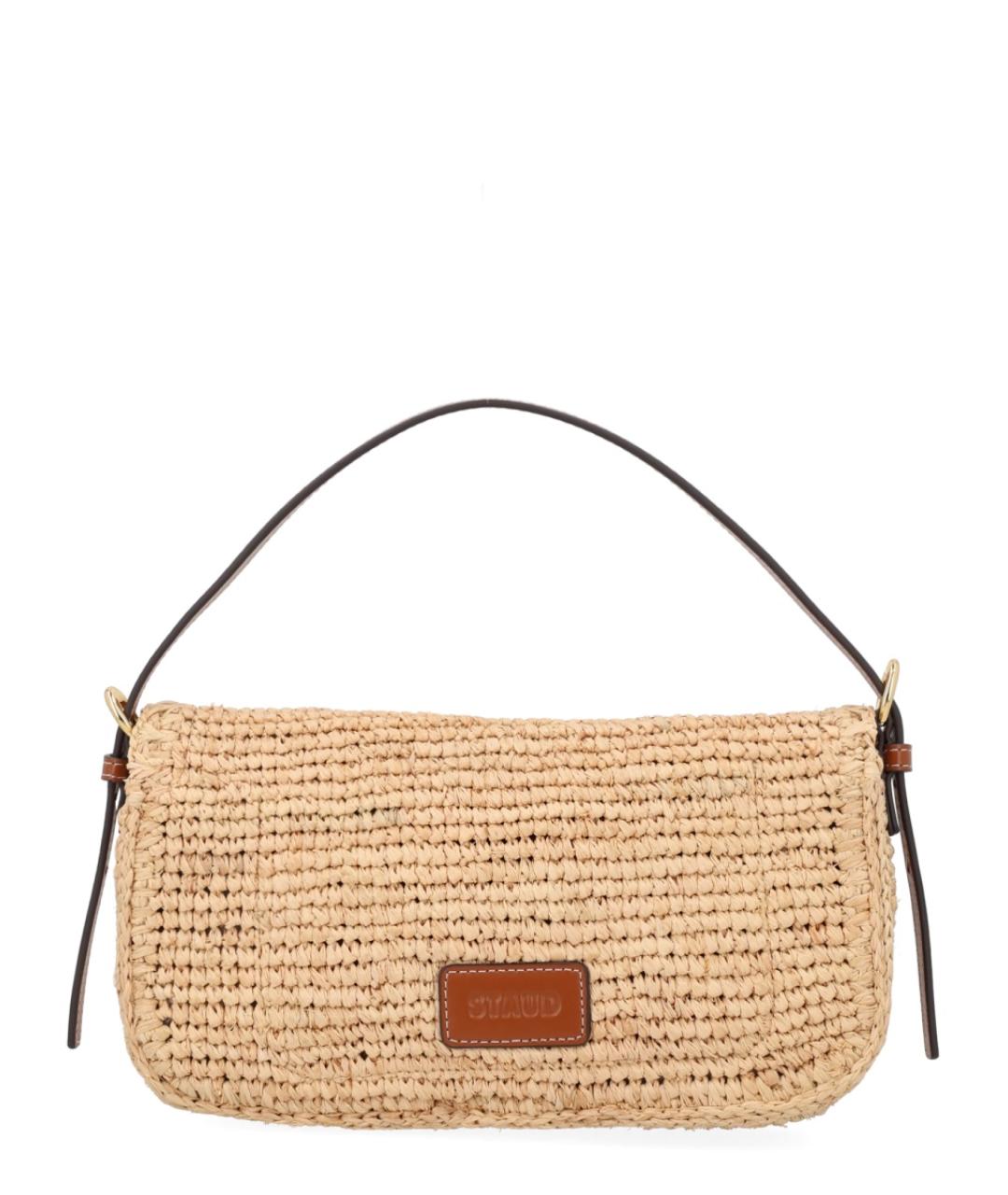 STAUD Бежевая пелетеная сумка через плечо, фото 3