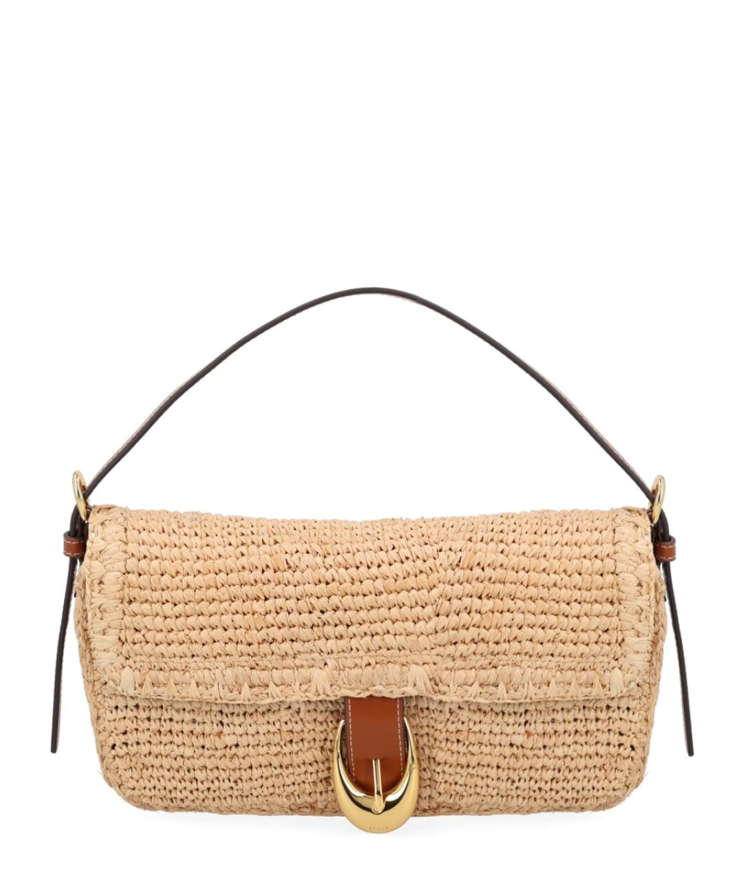 STAUD Бежевая пелетеная сумка через плечо, фото 1