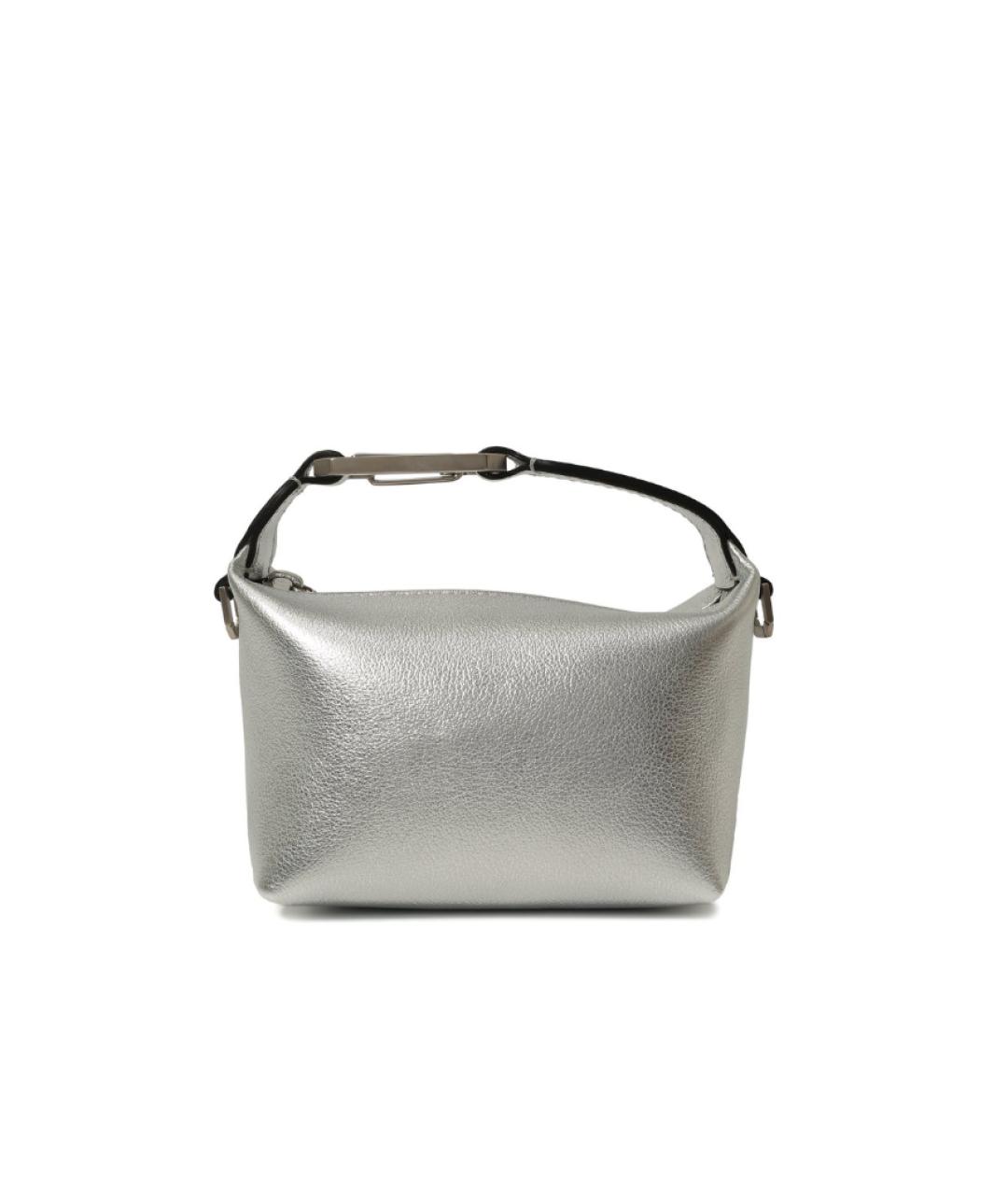 EERA Серебряная кожаная сумка с короткими ручками, фото 5