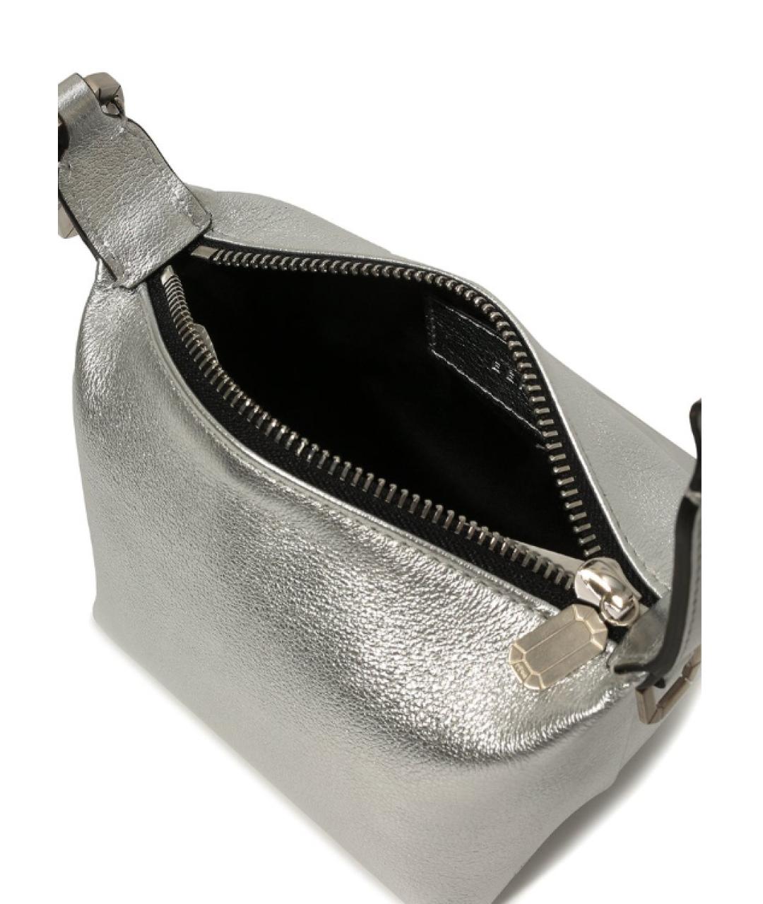 EERA Серебряная кожаная сумка с короткими ручками, фото 4