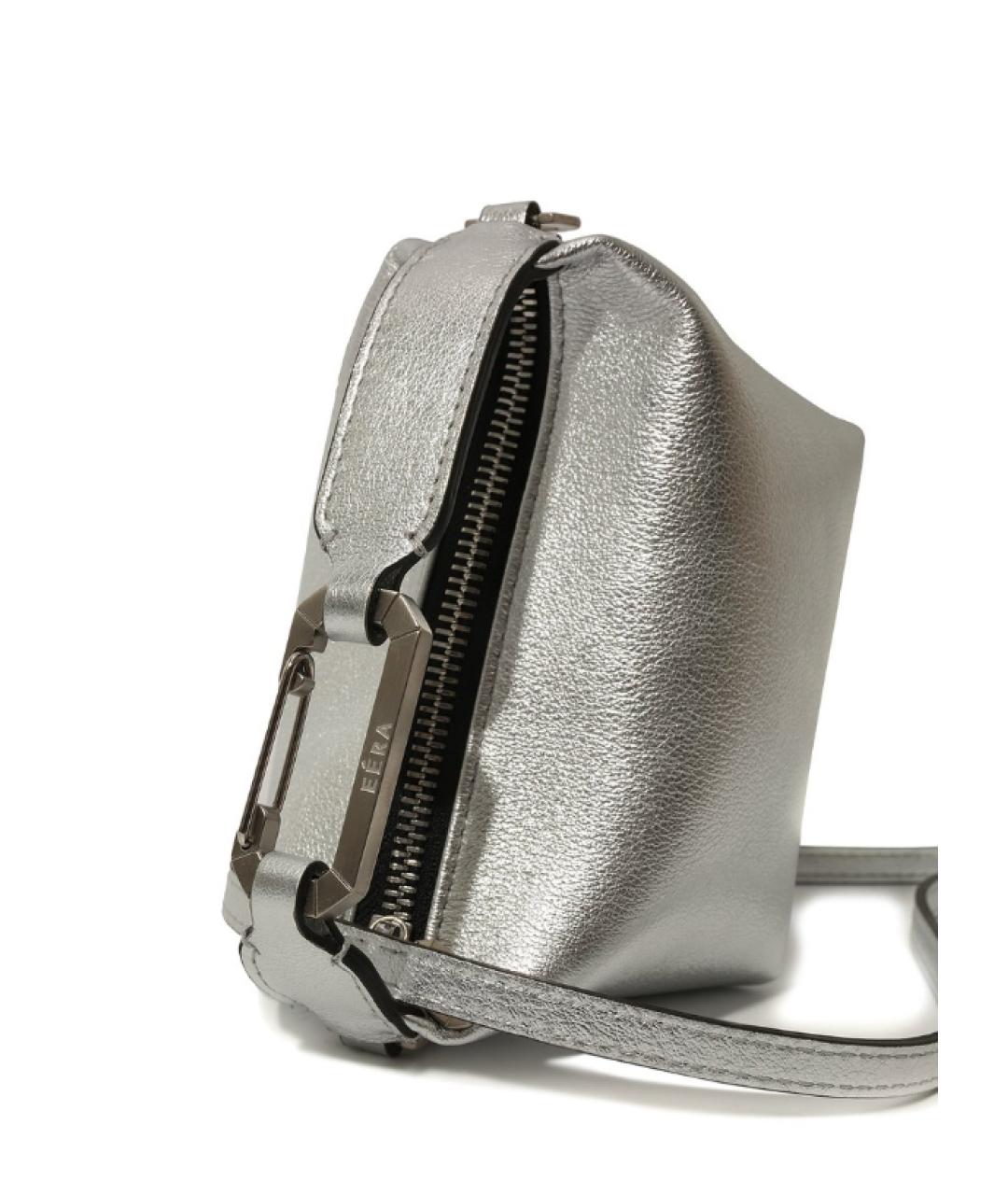 EERA Серебряная кожаная сумка с короткими ручками, фото 3