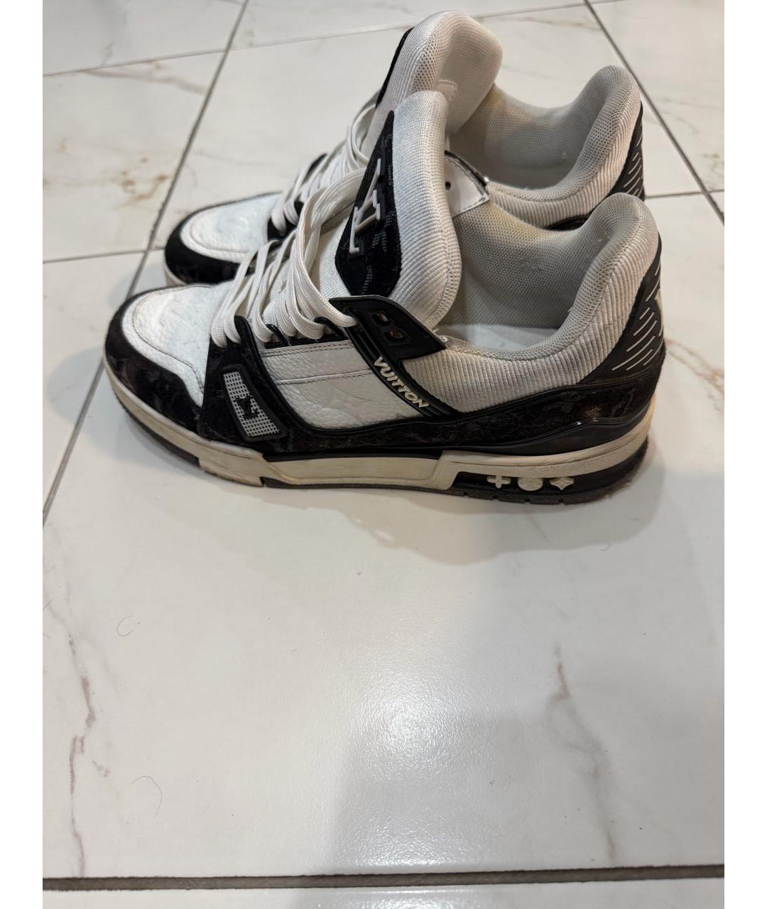 LOUIS VUITTON Черные кожаные высокие кроссовки / кеды, фото 5