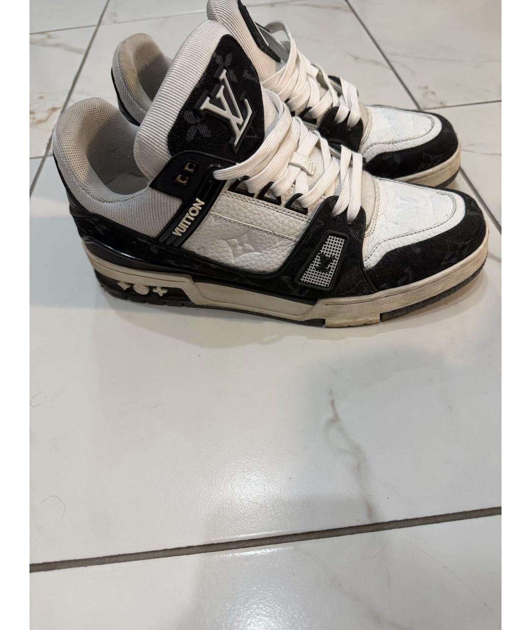 LOUIS VUITTON Черные кожаные высокие кроссовки / кеды, фото 4