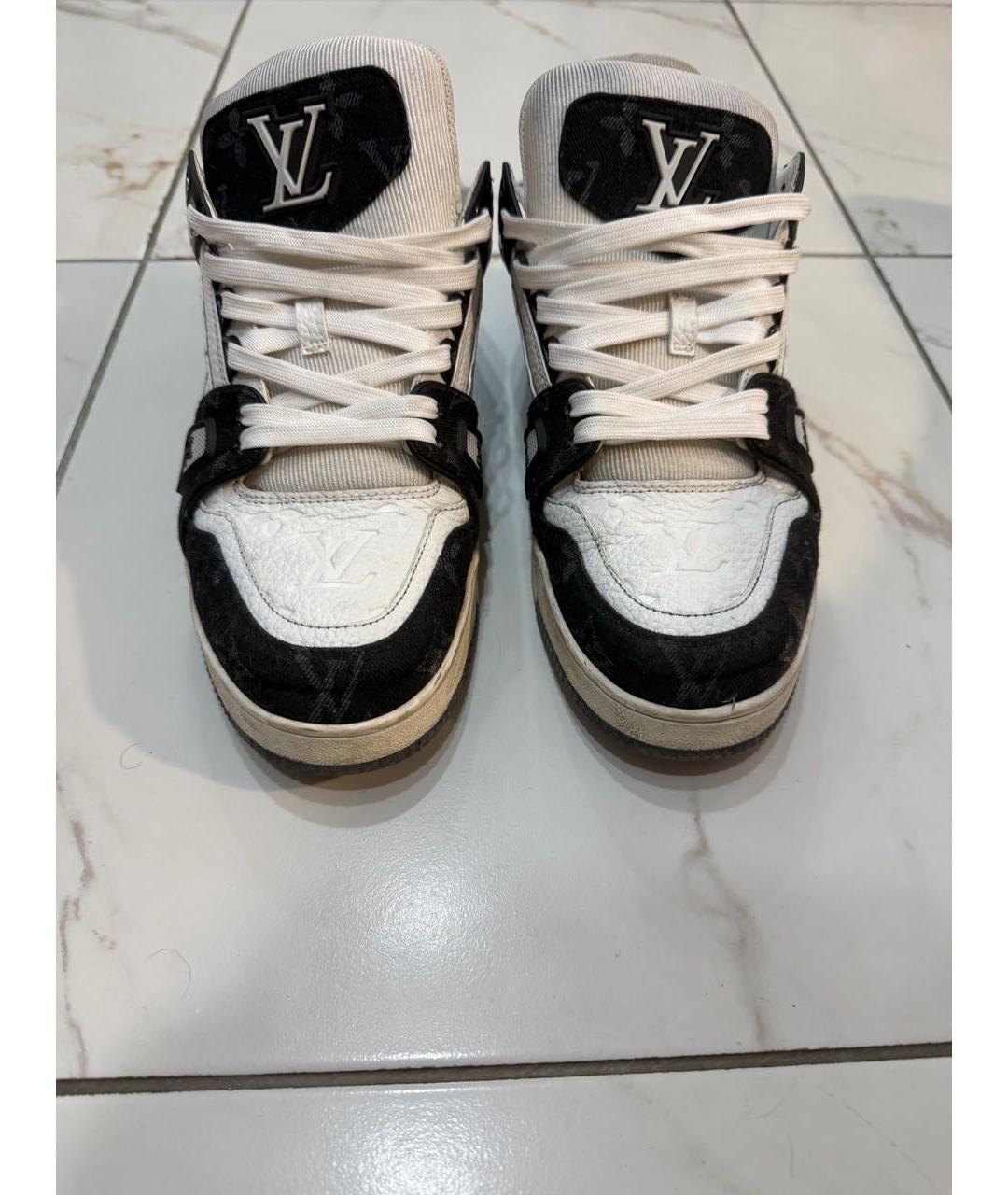 LOUIS VUITTON Черные кожаные высокие кроссовки / кеды, фото 2