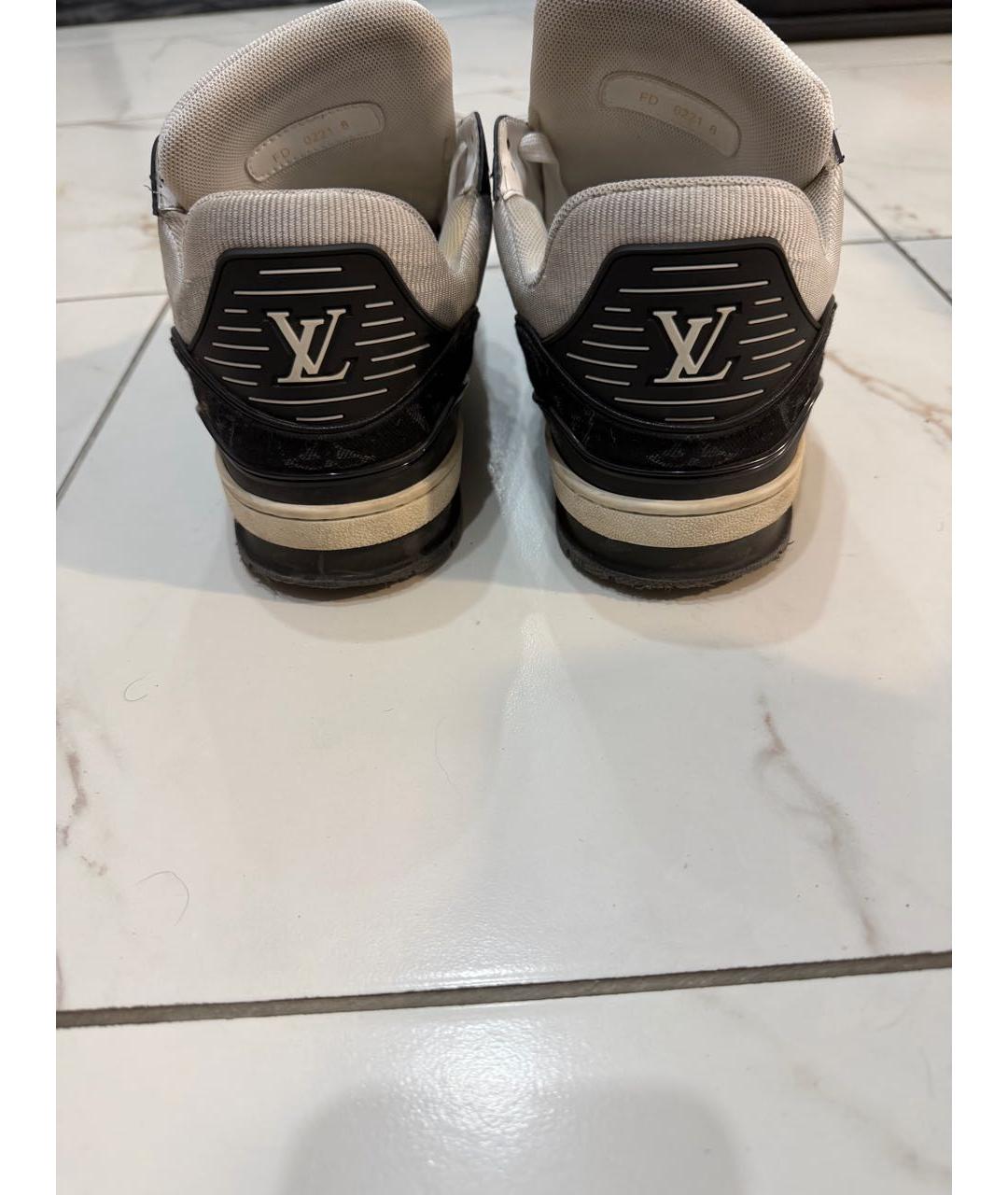 LOUIS VUITTON Черные кожаные высокие кроссовки / кеды, фото 6