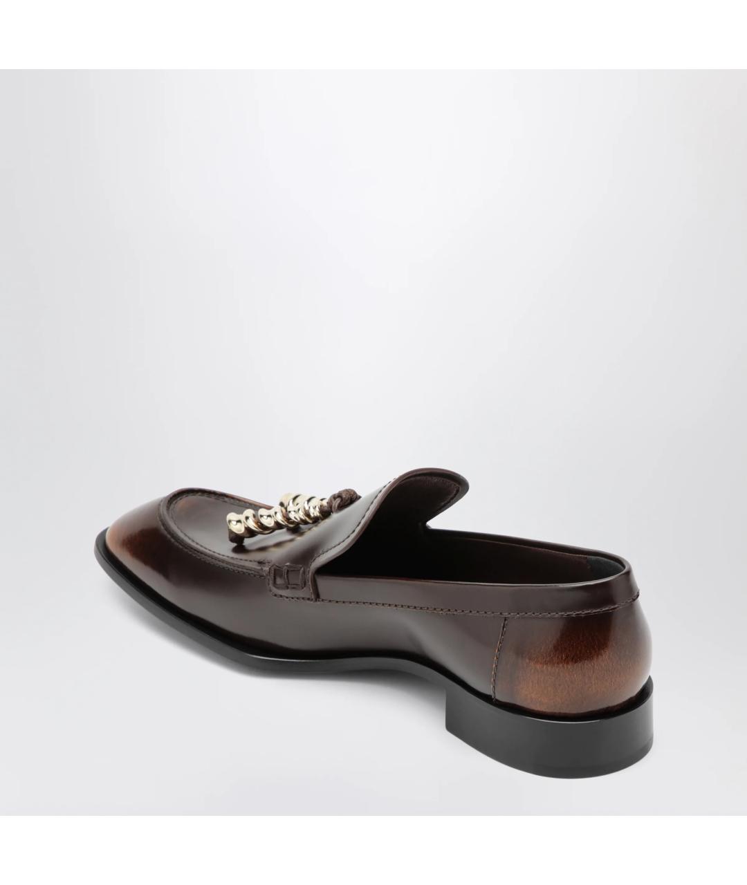 LOEWE Коричневые кожаные лоферы, фото 2