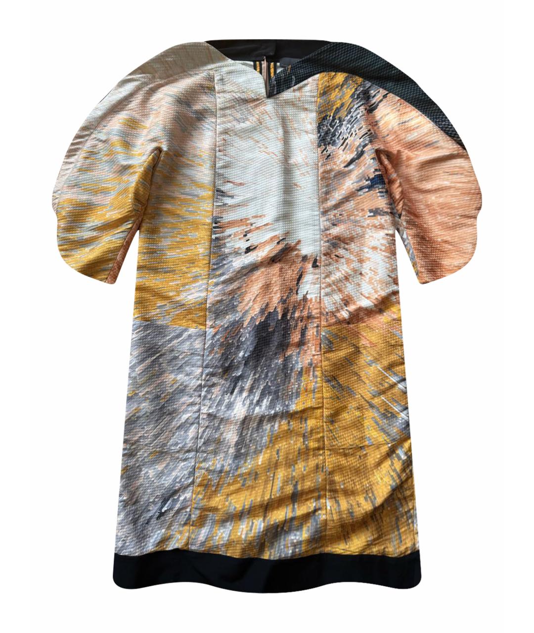 FENDI Мульти шелковое коктейльное платье, фото 1