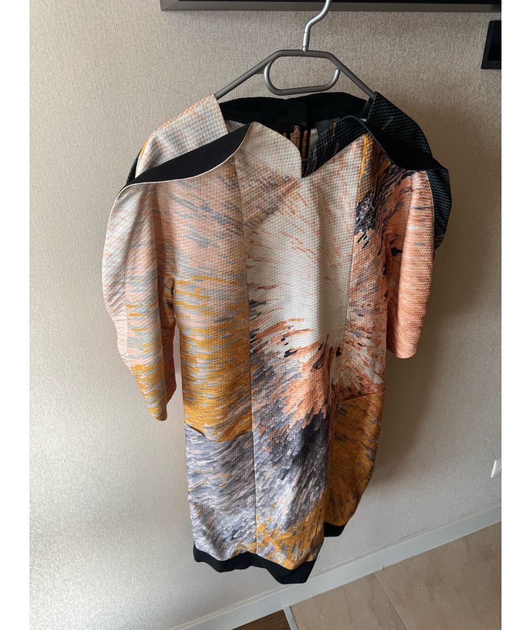 FENDI Мульти шелковое коктейльное платье, фото 8