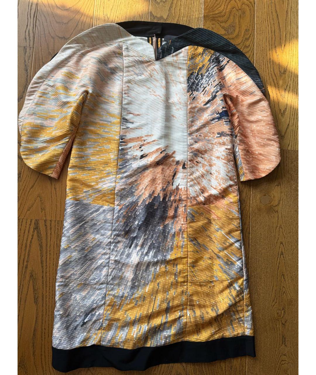 FENDI Мульти шелковое коктейльное платье, фото 9