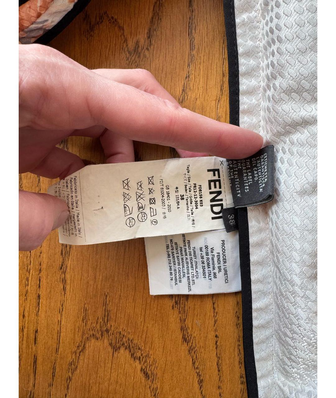 FENDI Мульти шелковое коктейльное платье, фото 6