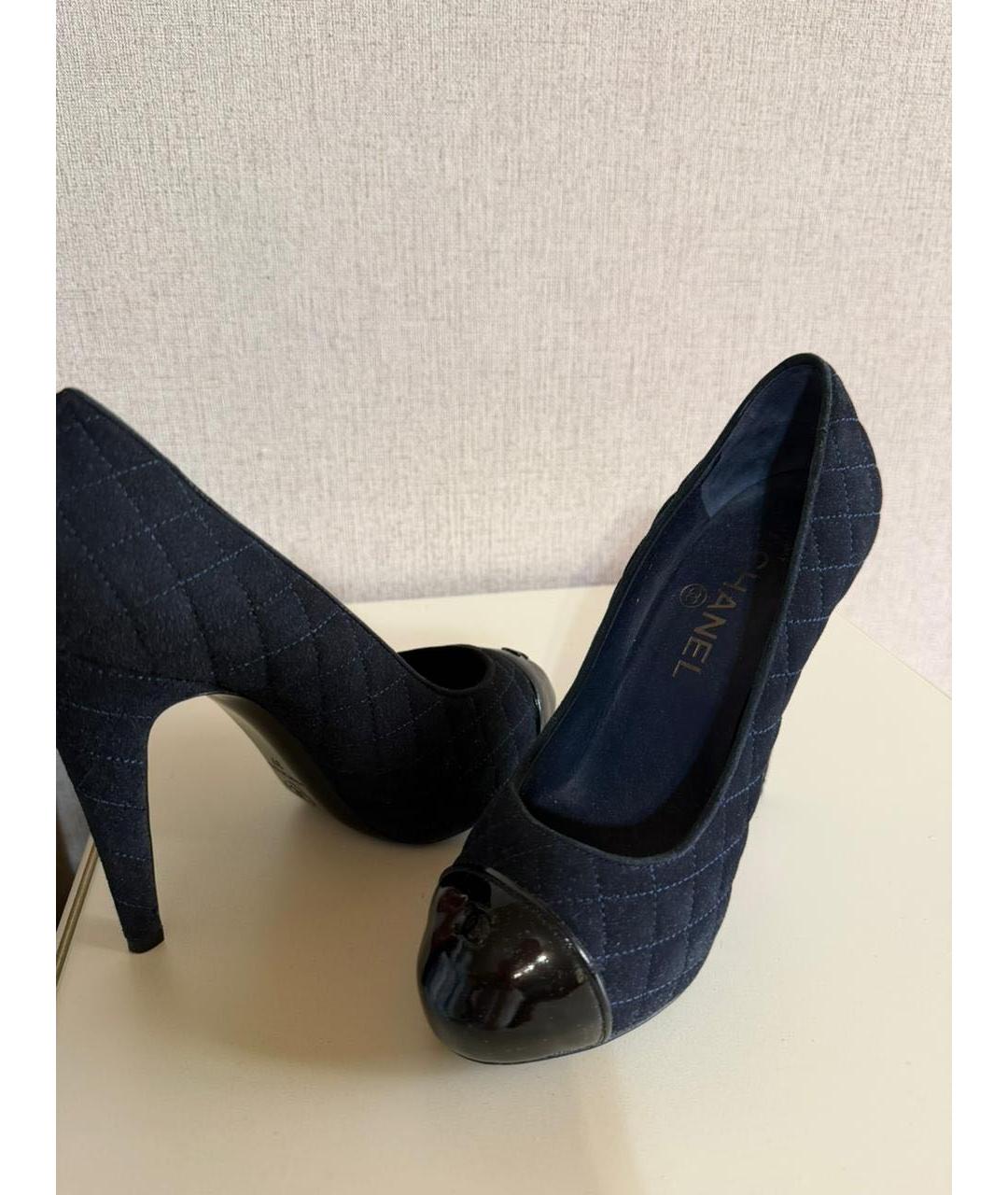 CHANEL Темно-синие туфли, фото 4