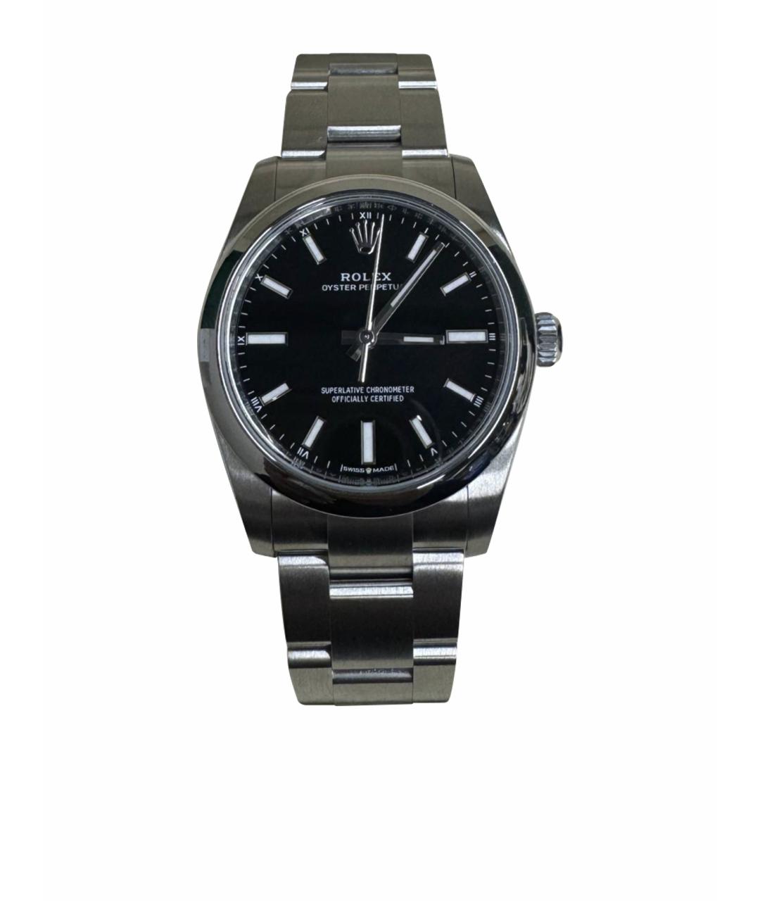 ROLEX Черные металлические часы, фото 1