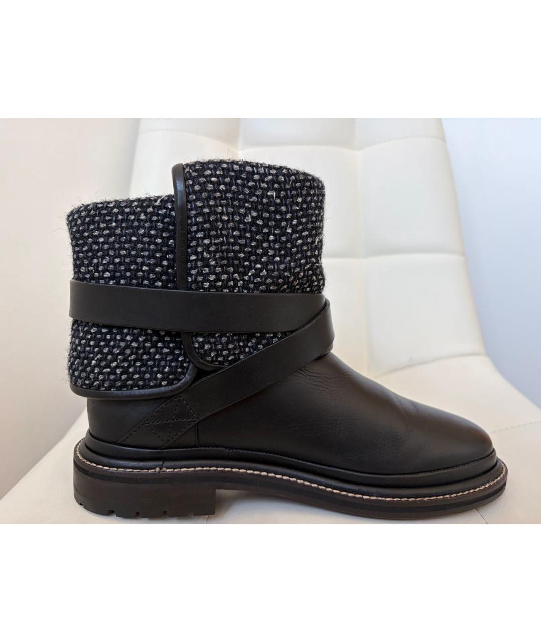 CHANEL Черные кожаные ботинки, фото 4