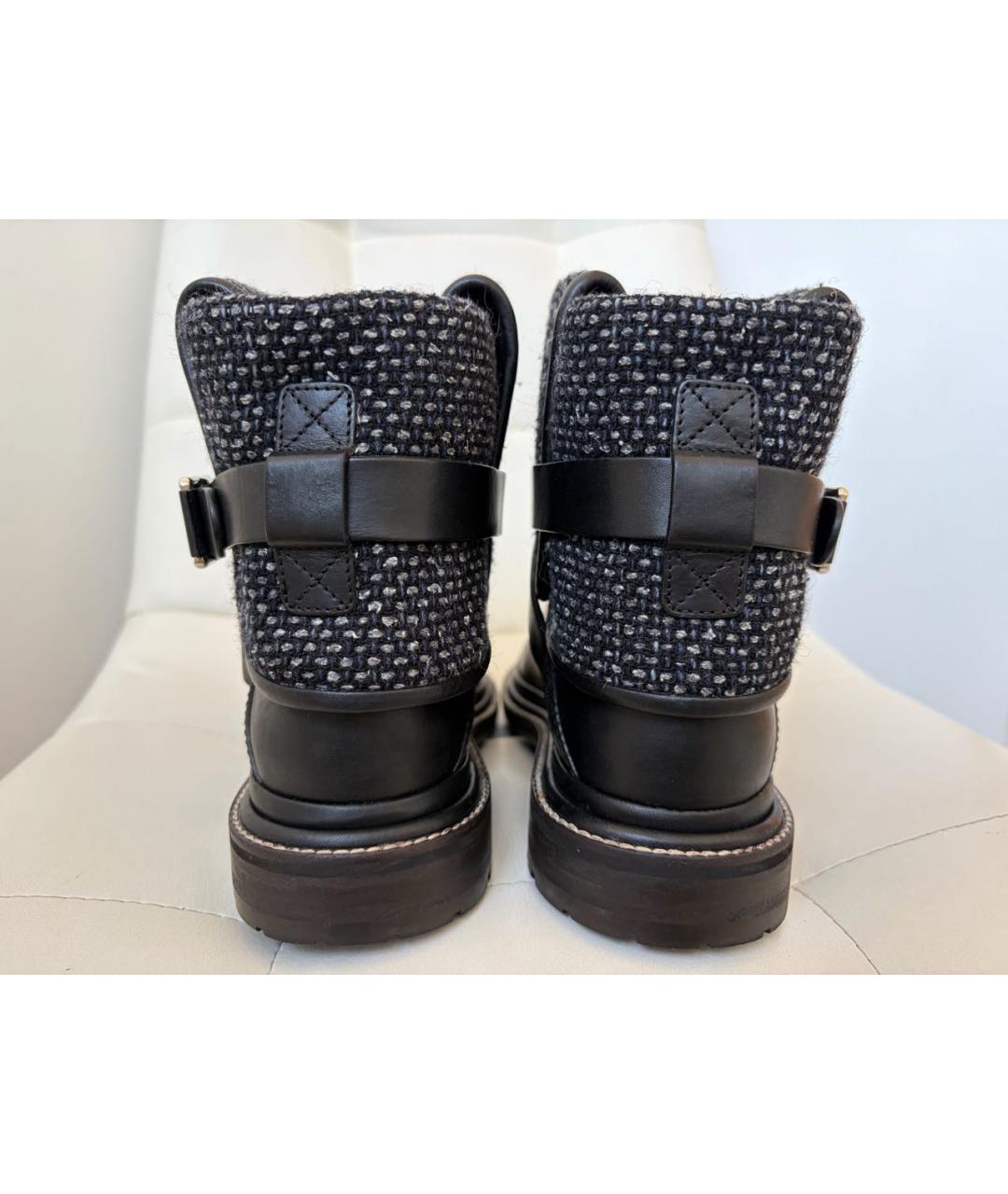 CHANEL Черные кожаные ботинки, фото 3