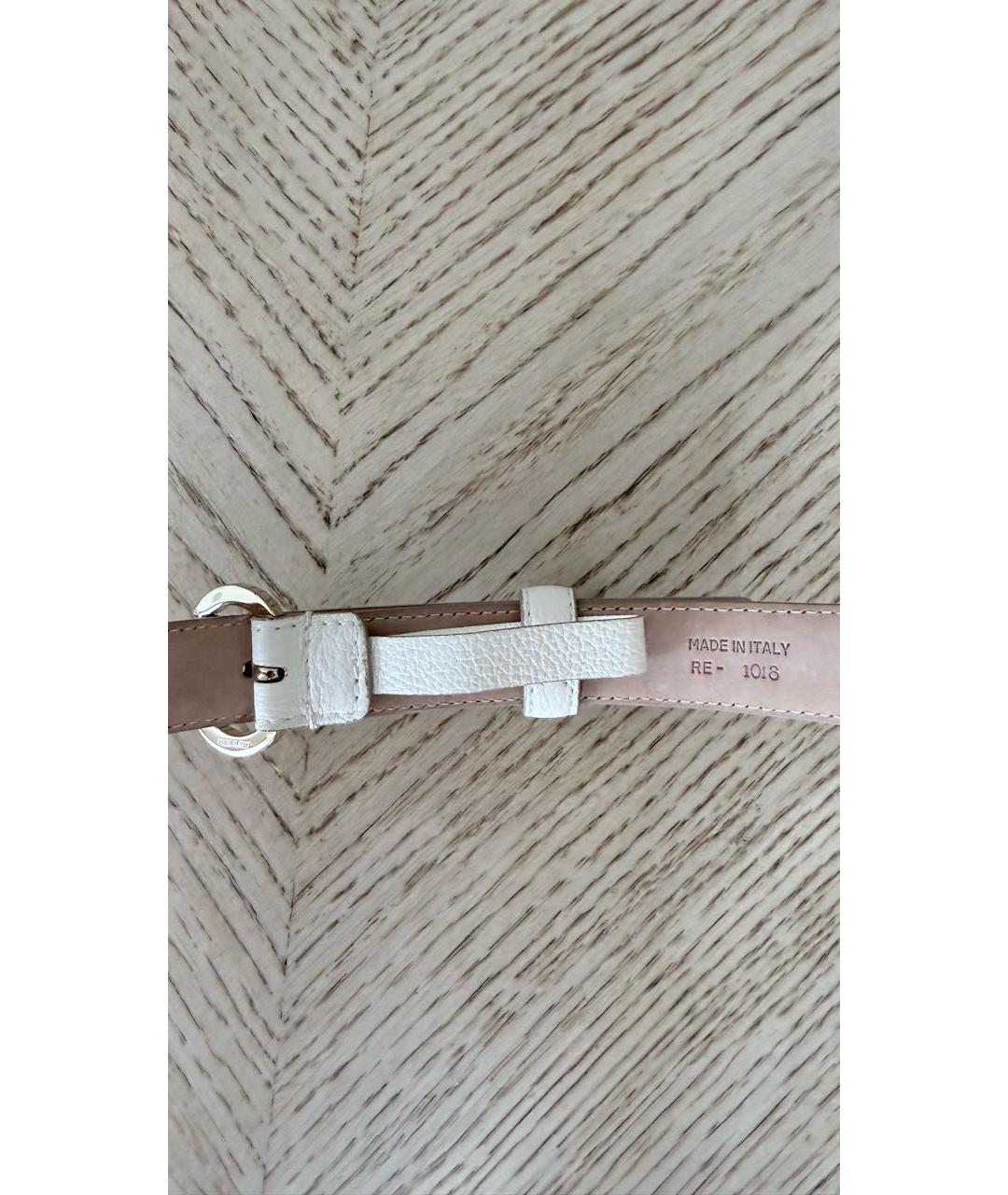 CHRISTIAN DIOR Бежевый кожаный ремень, фото 4