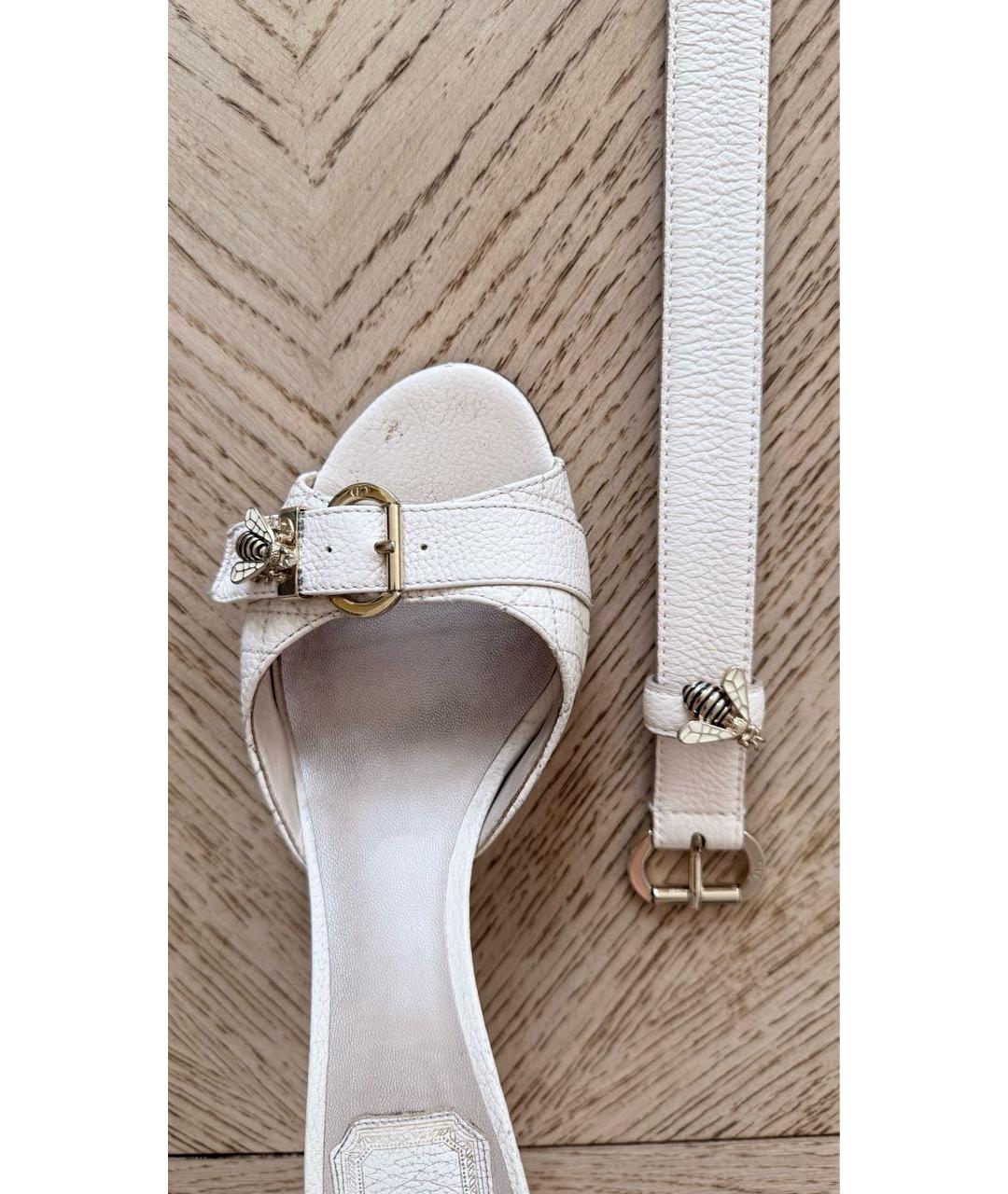 CHRISTIAN DIOR Бежевый кожаный ремень, фото 5