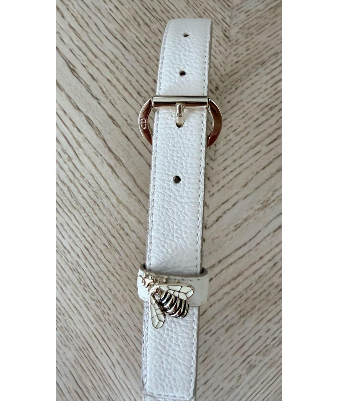 CHRISTIAN DIOR Бежевый кожаный ремень, фото 6