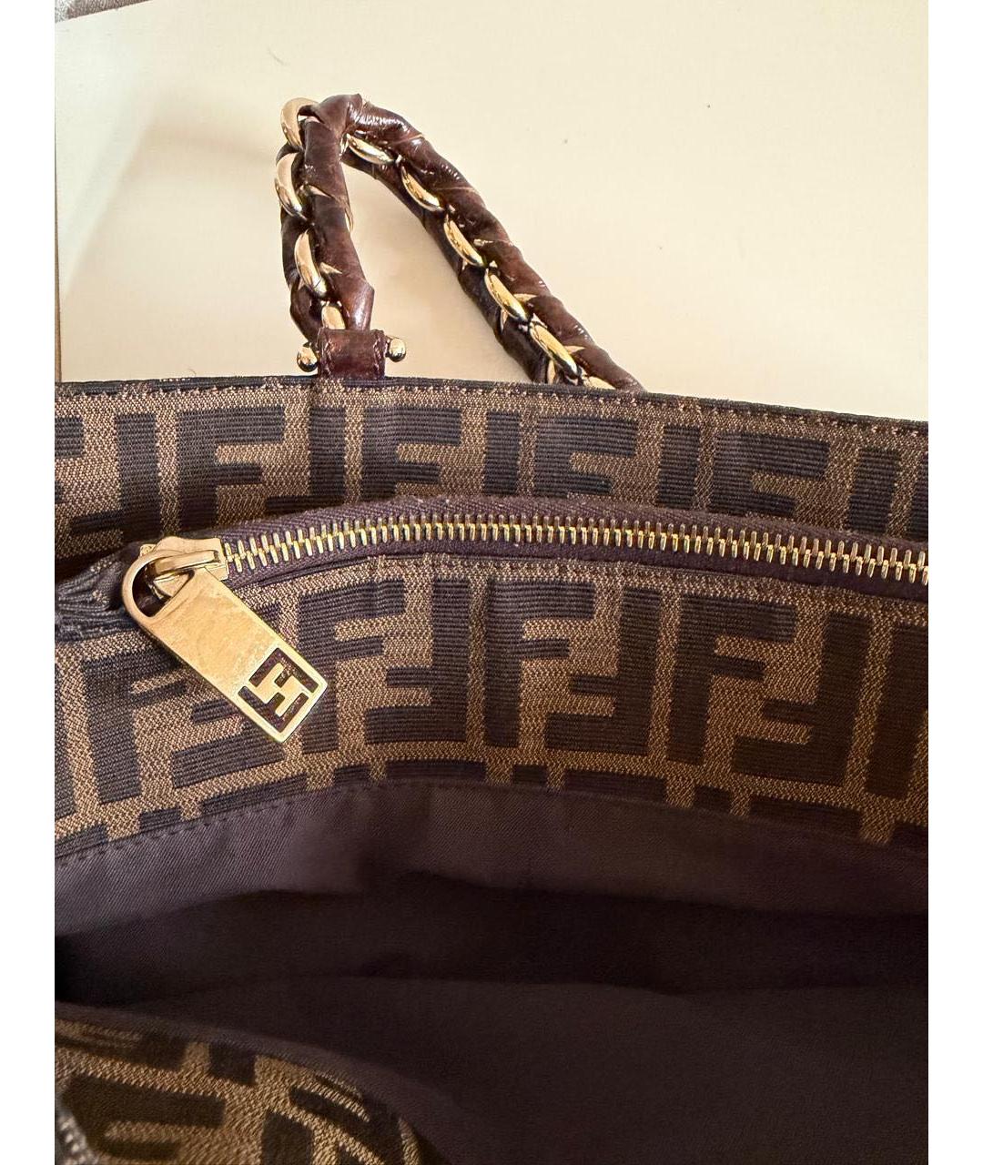 FENDI Коричневая сумка через плечо, фото 3