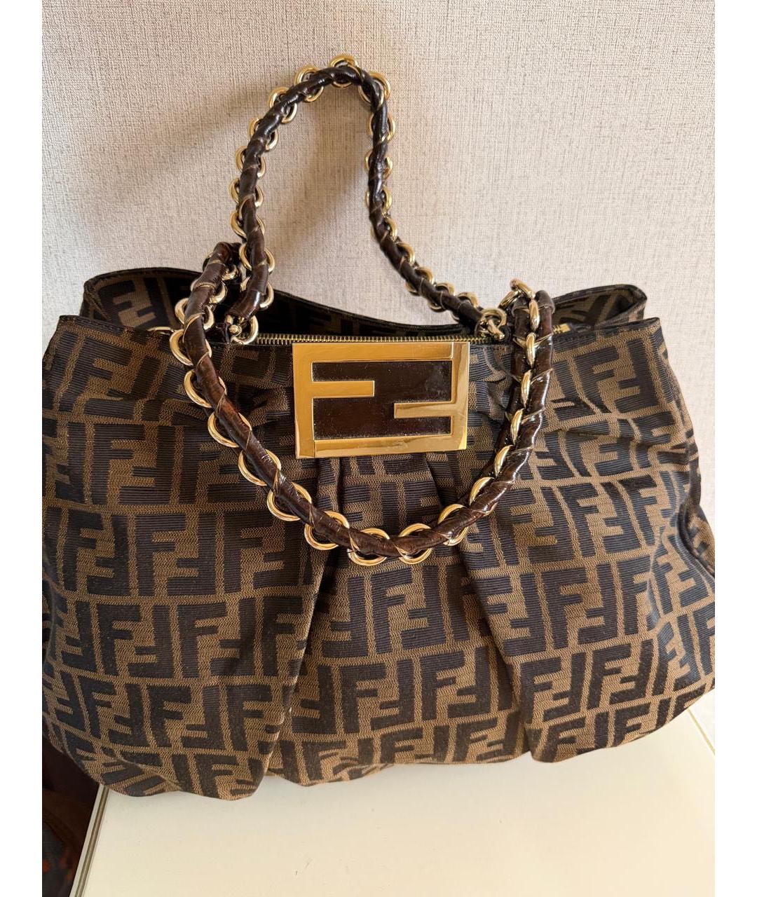 FENDI Коричневая сумка через плечо, фото 4