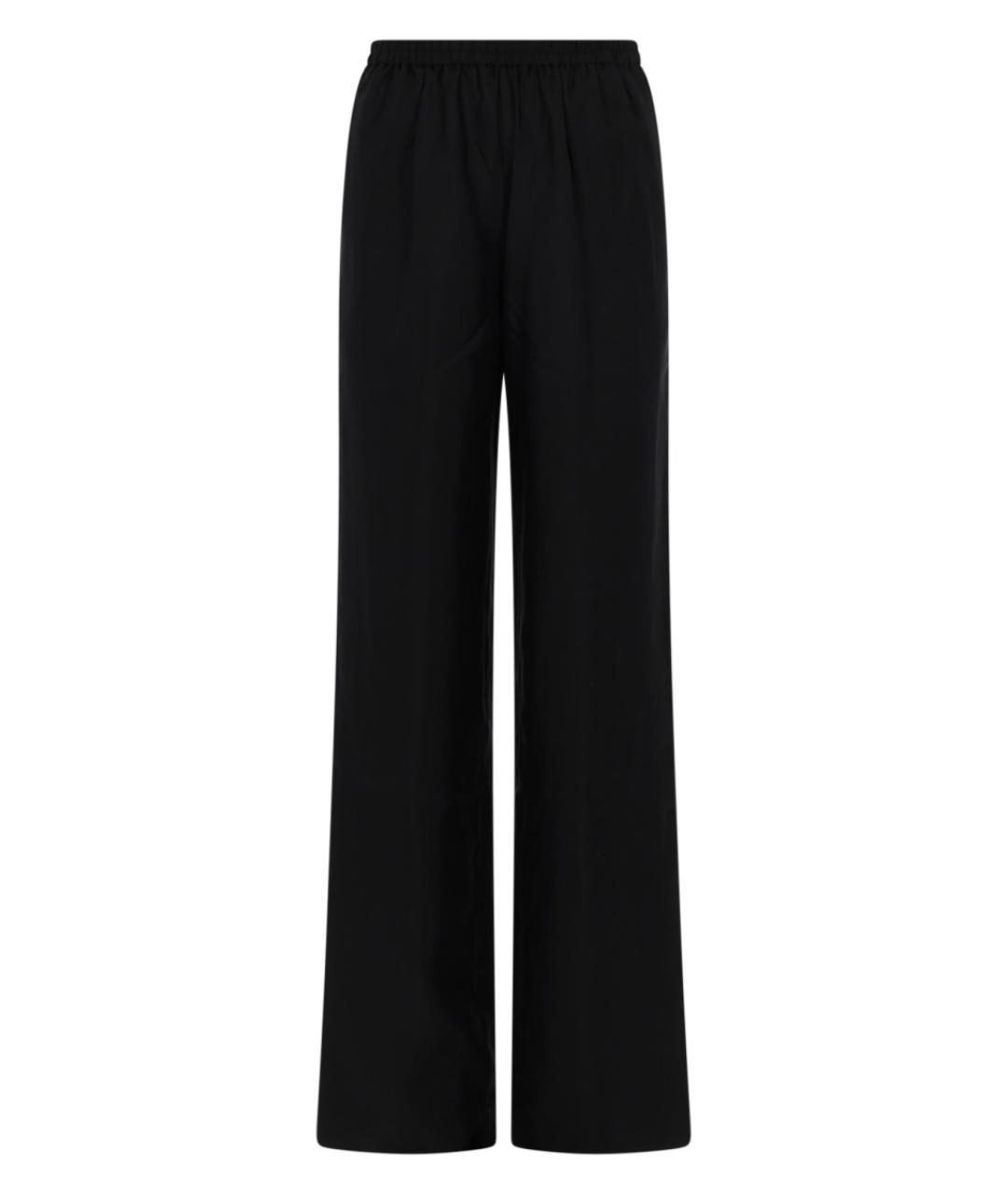 LOULOU STUDIO Черные шелковые прямые брюки, фото 1