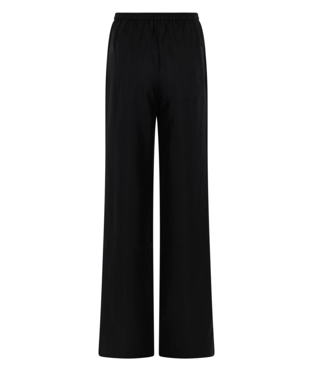LOULOU STUDIO Черные шелковые прямые брюки, фото 2