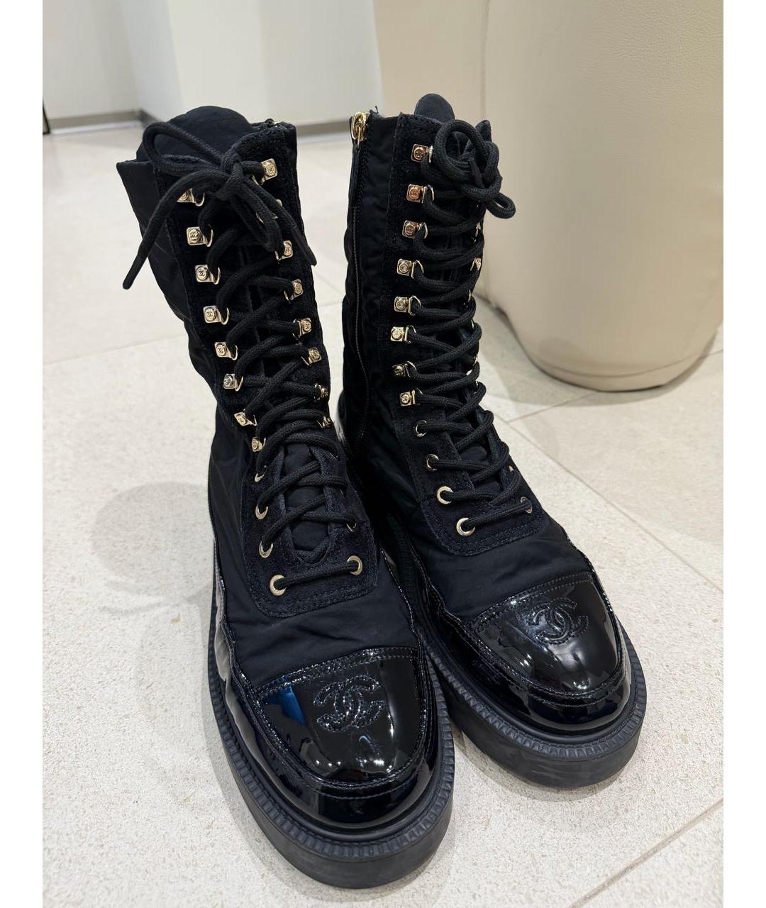 CHANEL Черные кожаные ботинки, фото 3