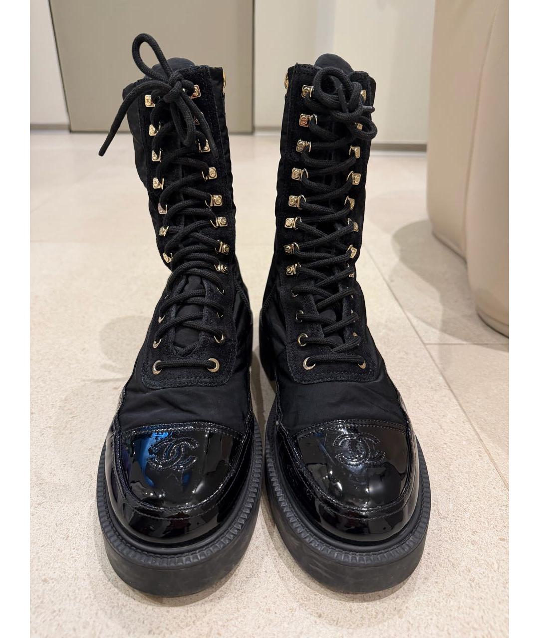 CHANEL Черные кожаные ботинки, фото 2