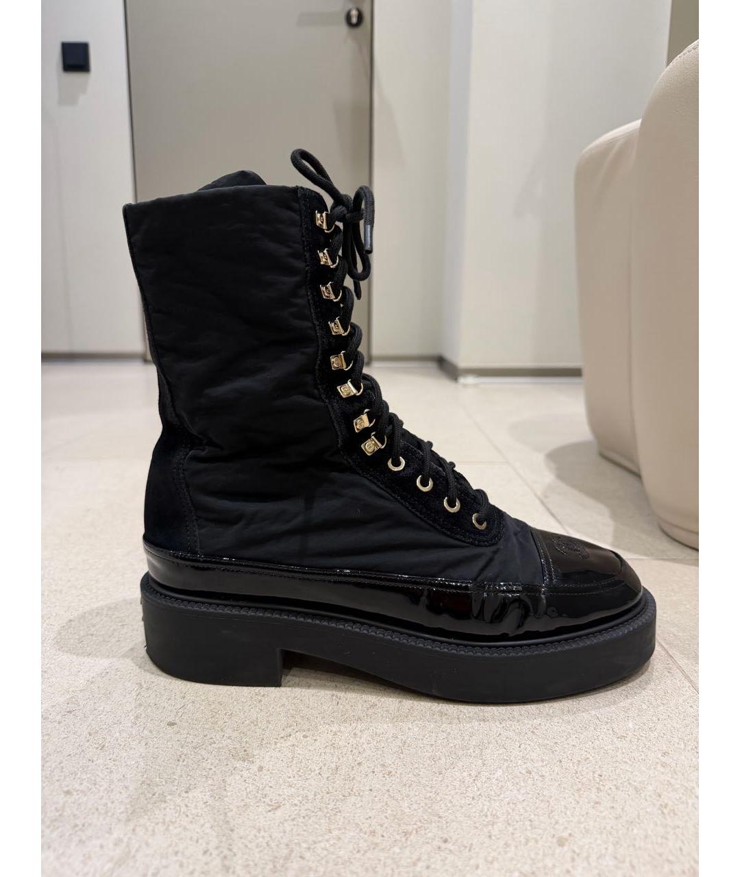 CHANEL Черные кожаные ботинки, фото 5