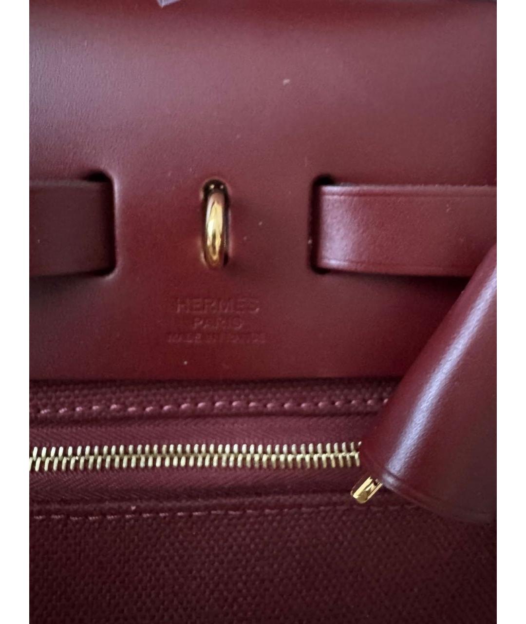 HERMES Бордовая тканевая сумка через плечо, фото 7