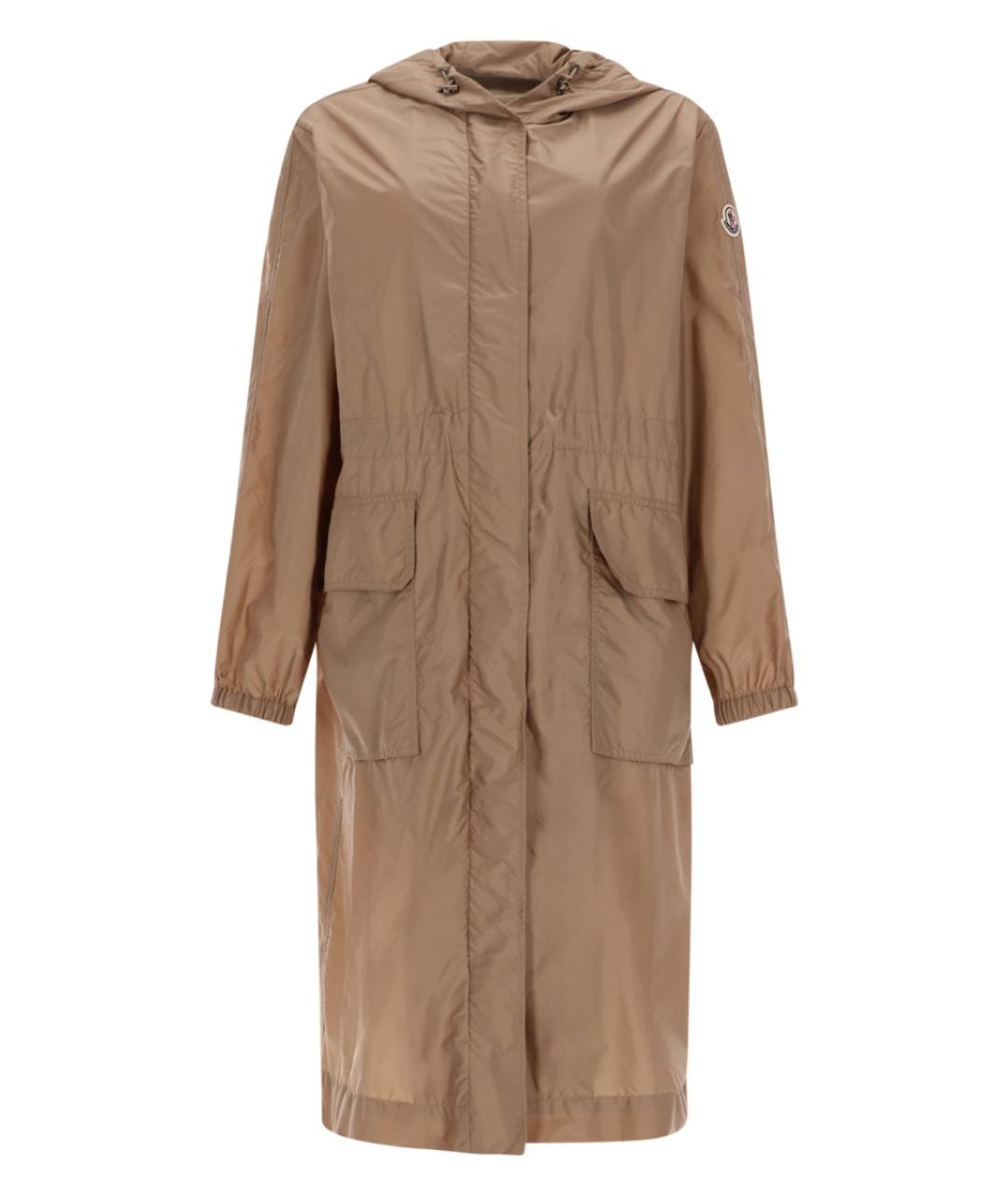 MONCLER Бежевый полиамидовый тренч/плащ, фото 1