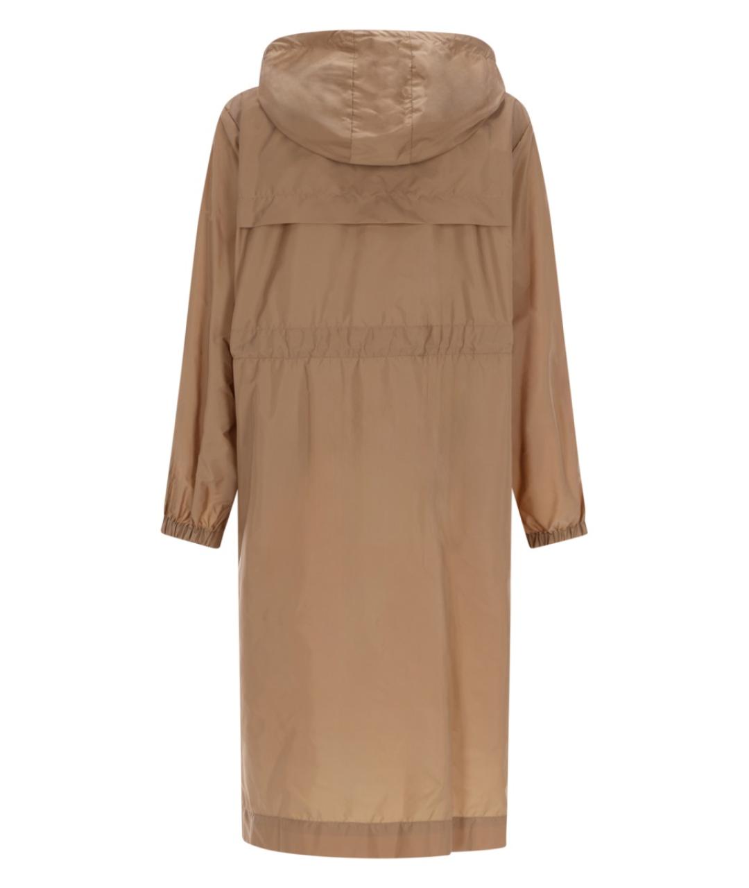 MONCLER Бежевый полиамидовый тренч/плащ, фото 2