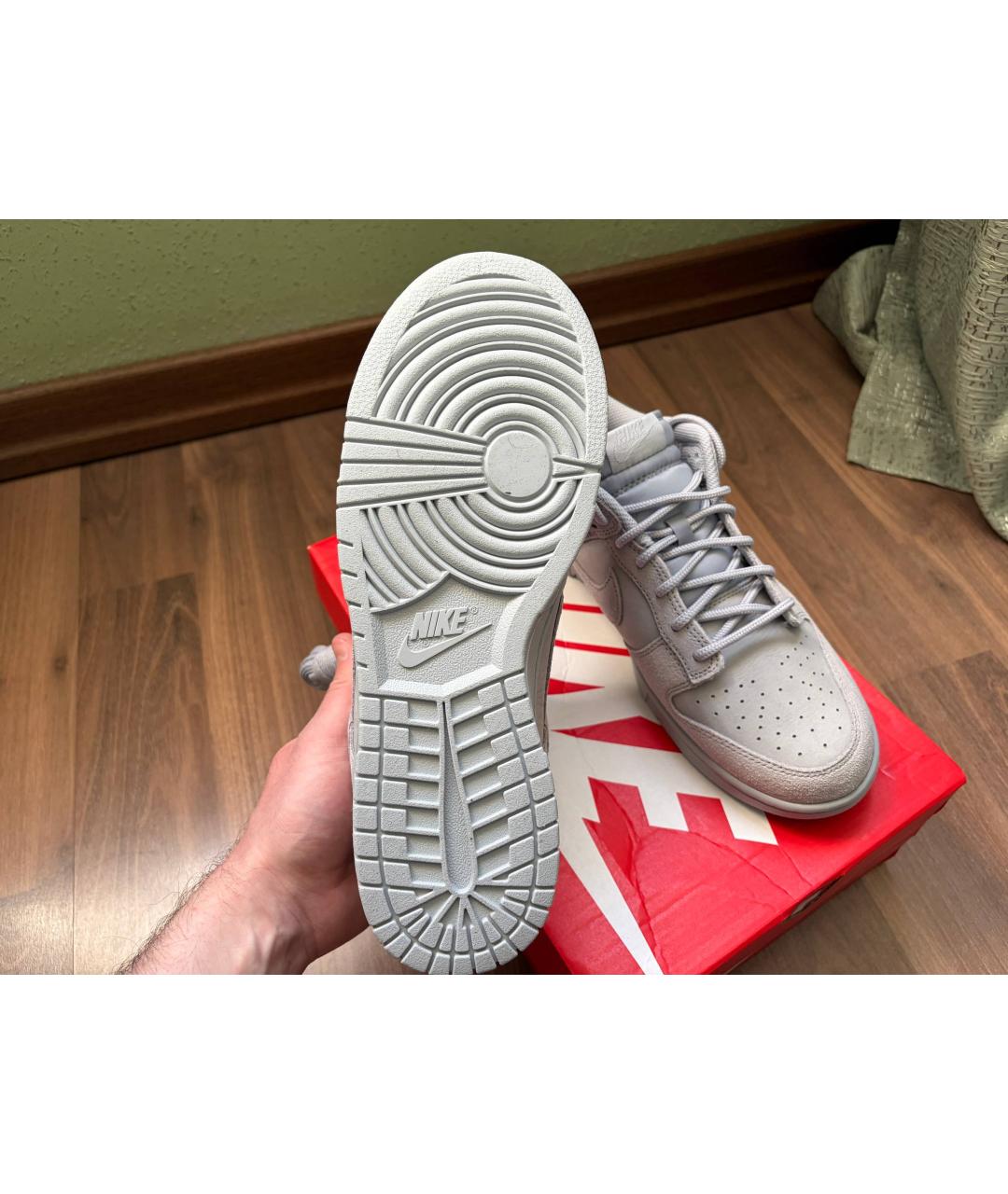 NIKE Серые замшевые низкие кроссовки / кеды, фото 4