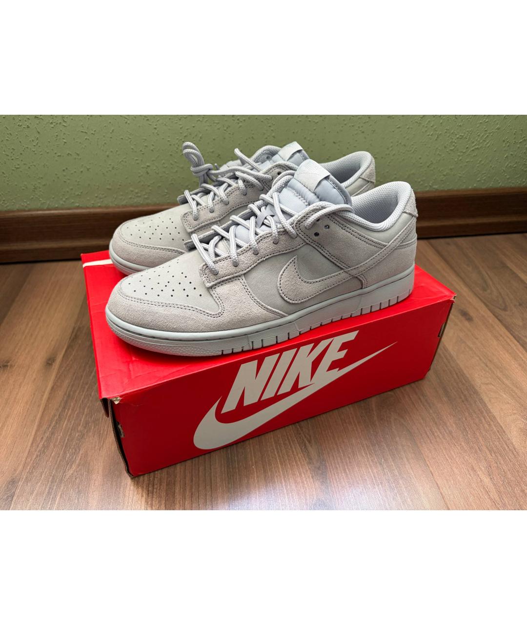 NIKE Серые замшевые низкие кроссовки / кеды, фото 9