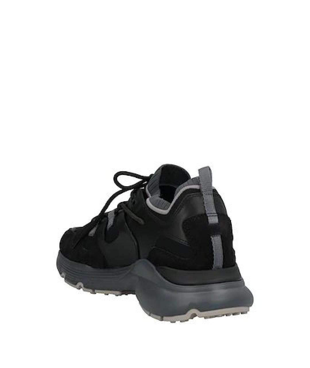 TOD'S Черные кожаные низкие кроссовки / кеды, фото 4