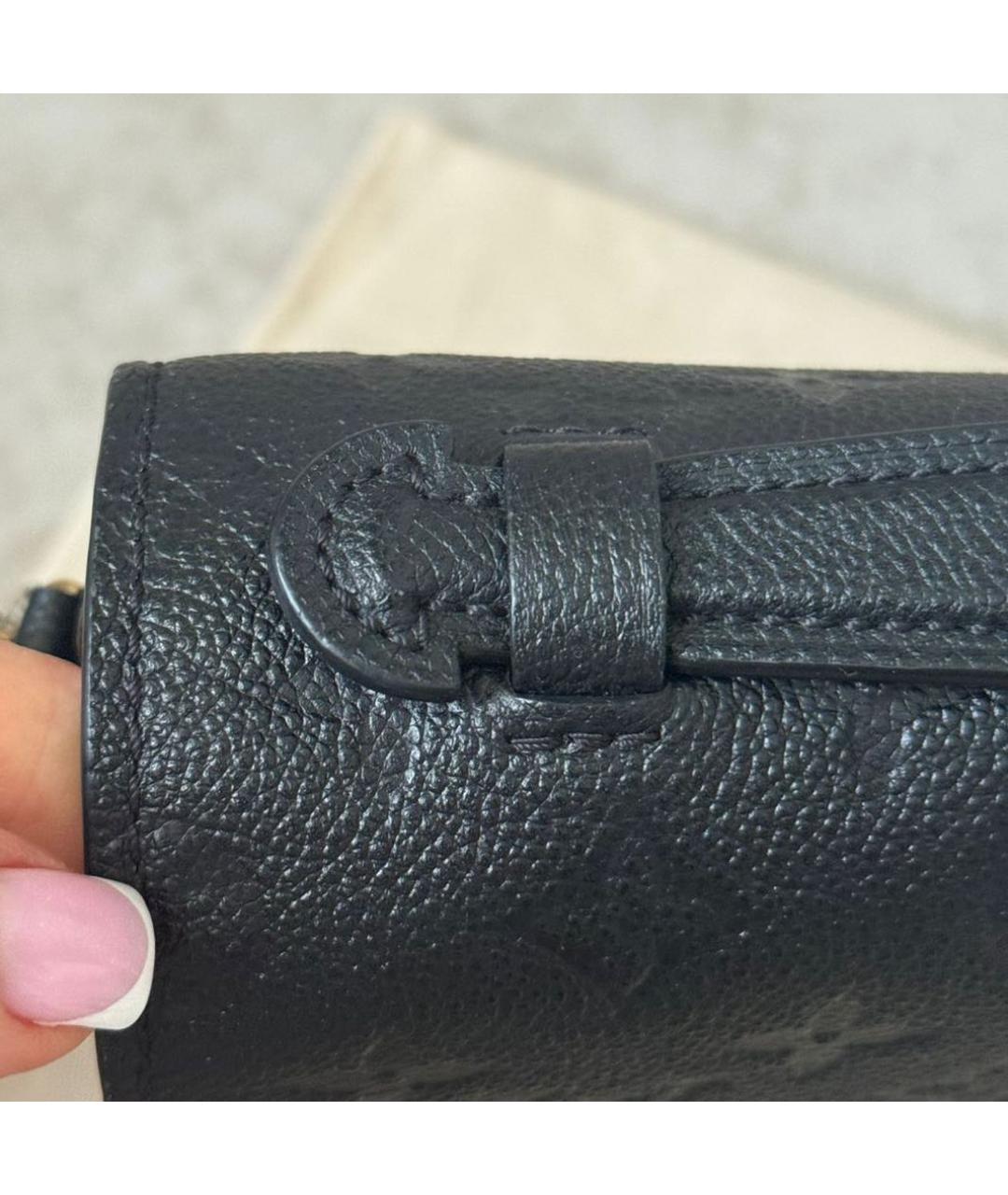 LOUIS VUITTON Черная кожаная сумка через плечо, фото 7