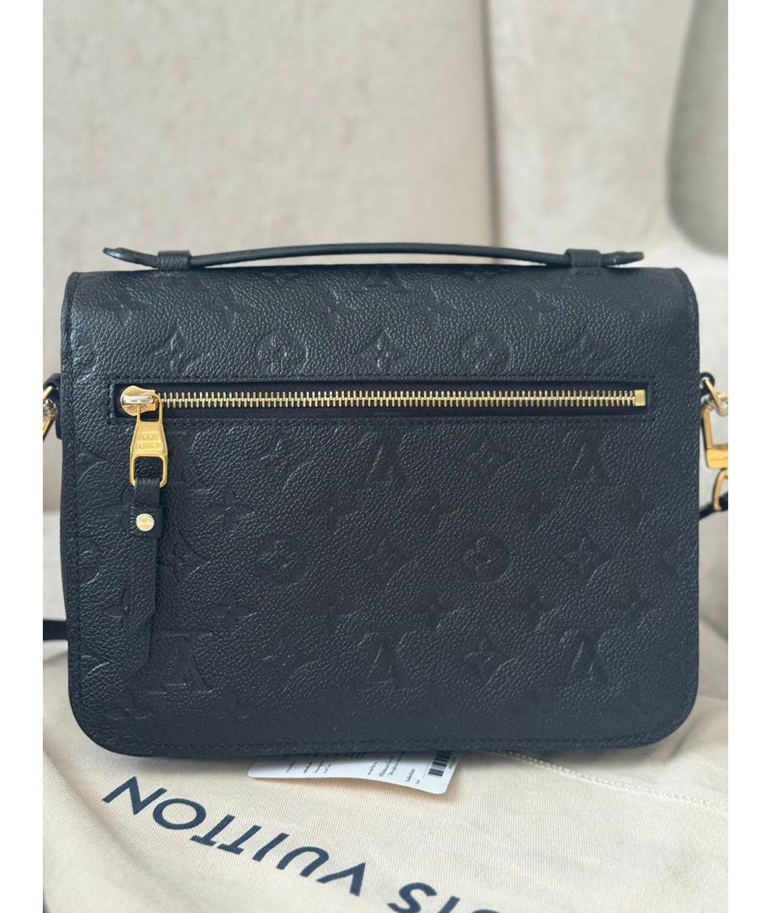 LOUIS VUITTON Черная кожаная сумка через плечо, фото 3