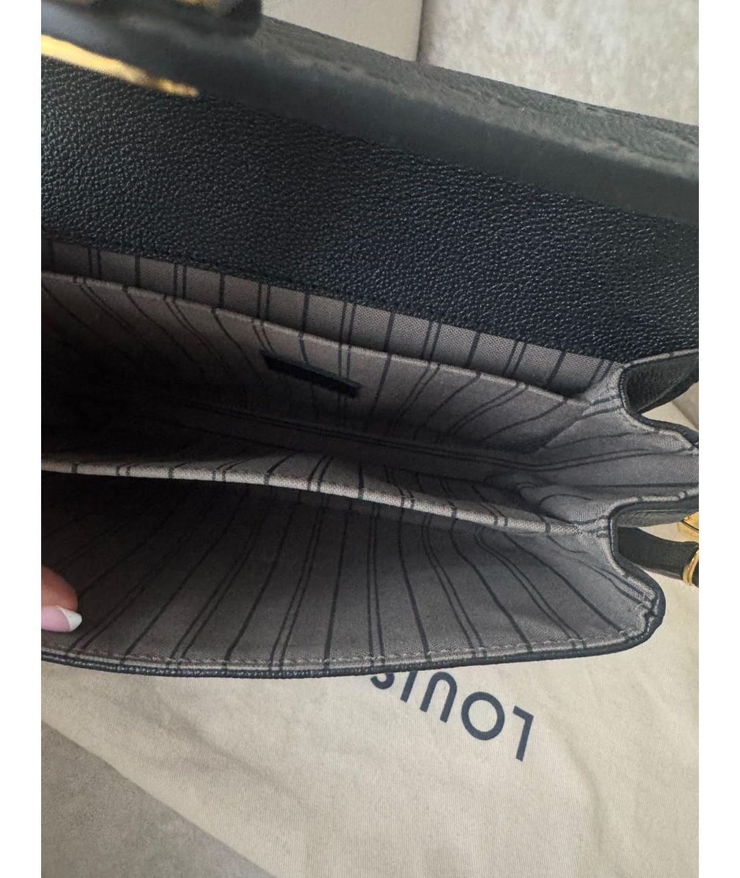 LOUIS VUITTON Черная кожаная сумка через плечо, фото 4