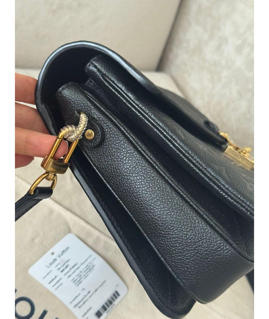 LOUIS VUITTON Черная кожаная сумка через плечо, фото 2