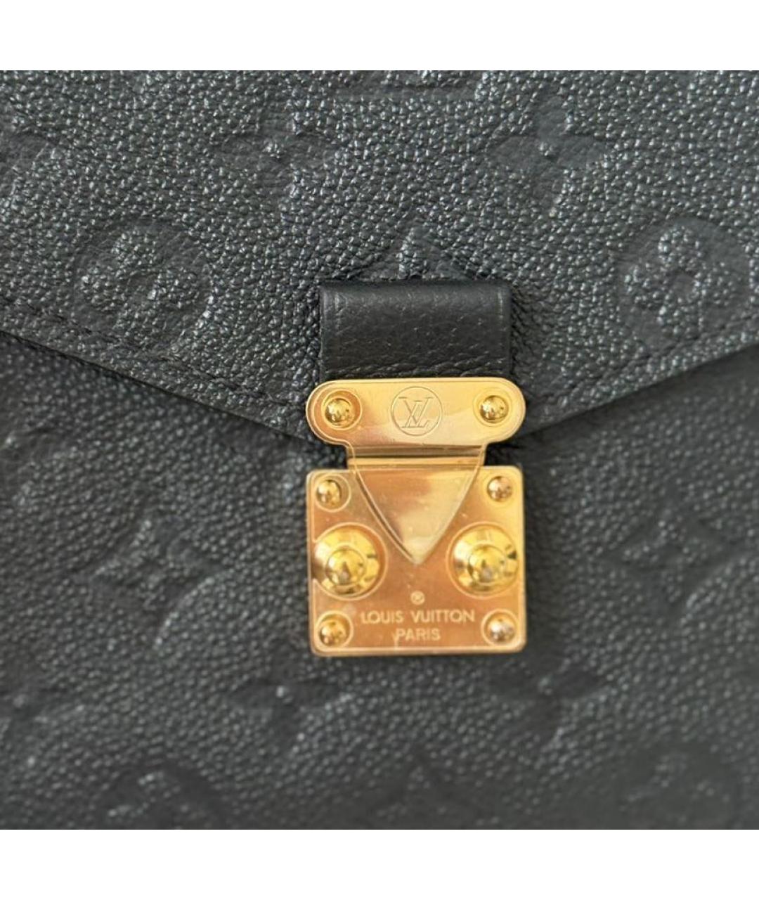 LOUIS VUITTON Черная кожаная сумка через плечо, фото 6