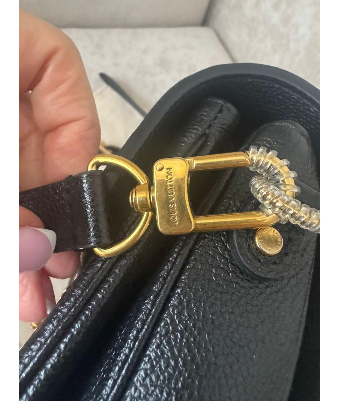 LOUIS VUITTON Черная кожаная сумка через плечо, фото 5